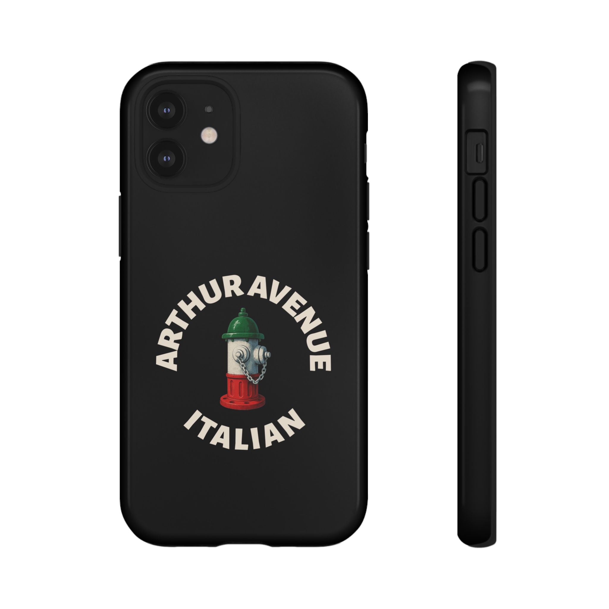 Arthur Avenue Italian Black Phone Case, Tough Cases for iPhone, Gift for Italians, Stylish Phone Cover, Unique Phone Accessory