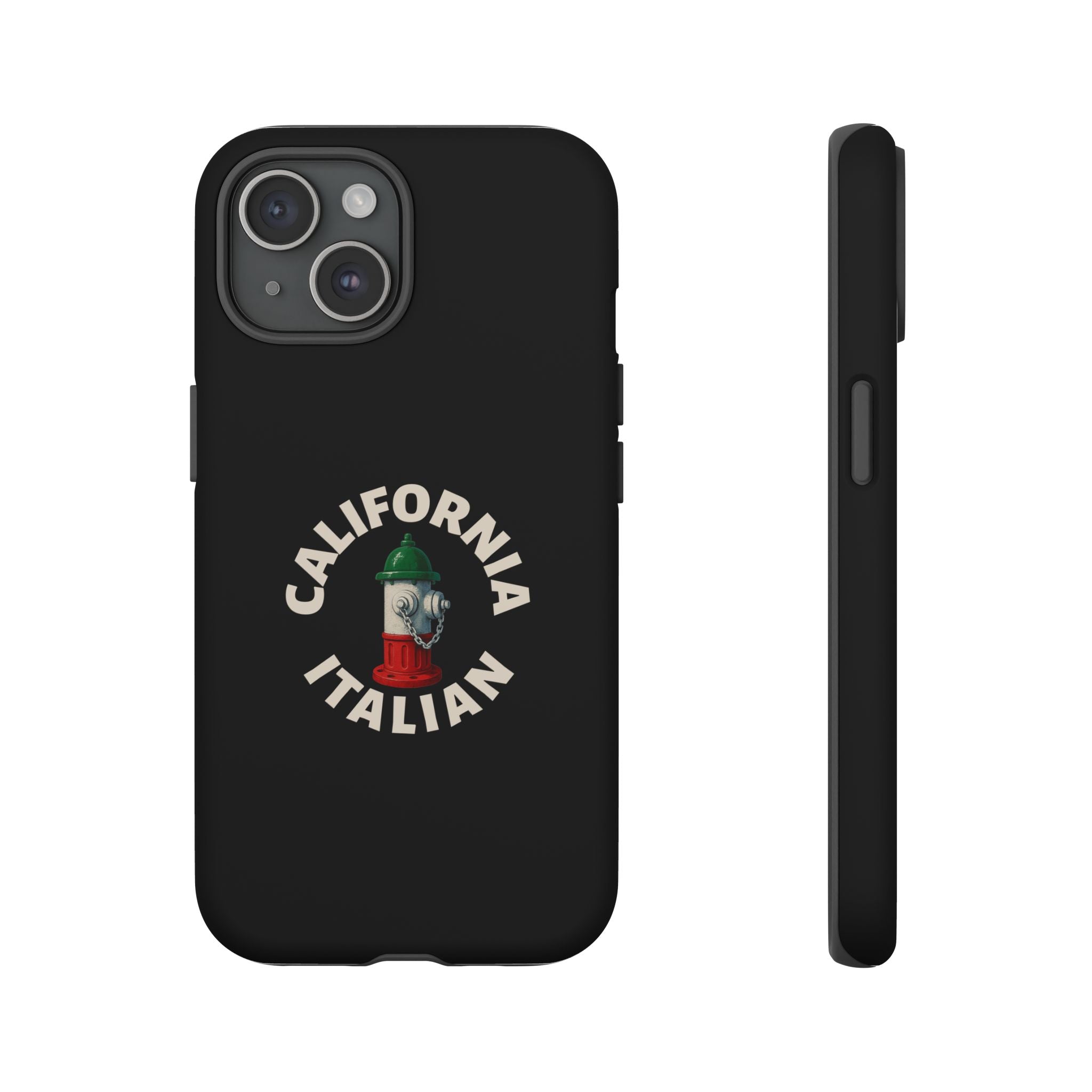 California Italian Black Phone Case, Tough Cases for iPhone, Gift for Italians, Stylish Phone Cover, Unique Phone Accessory