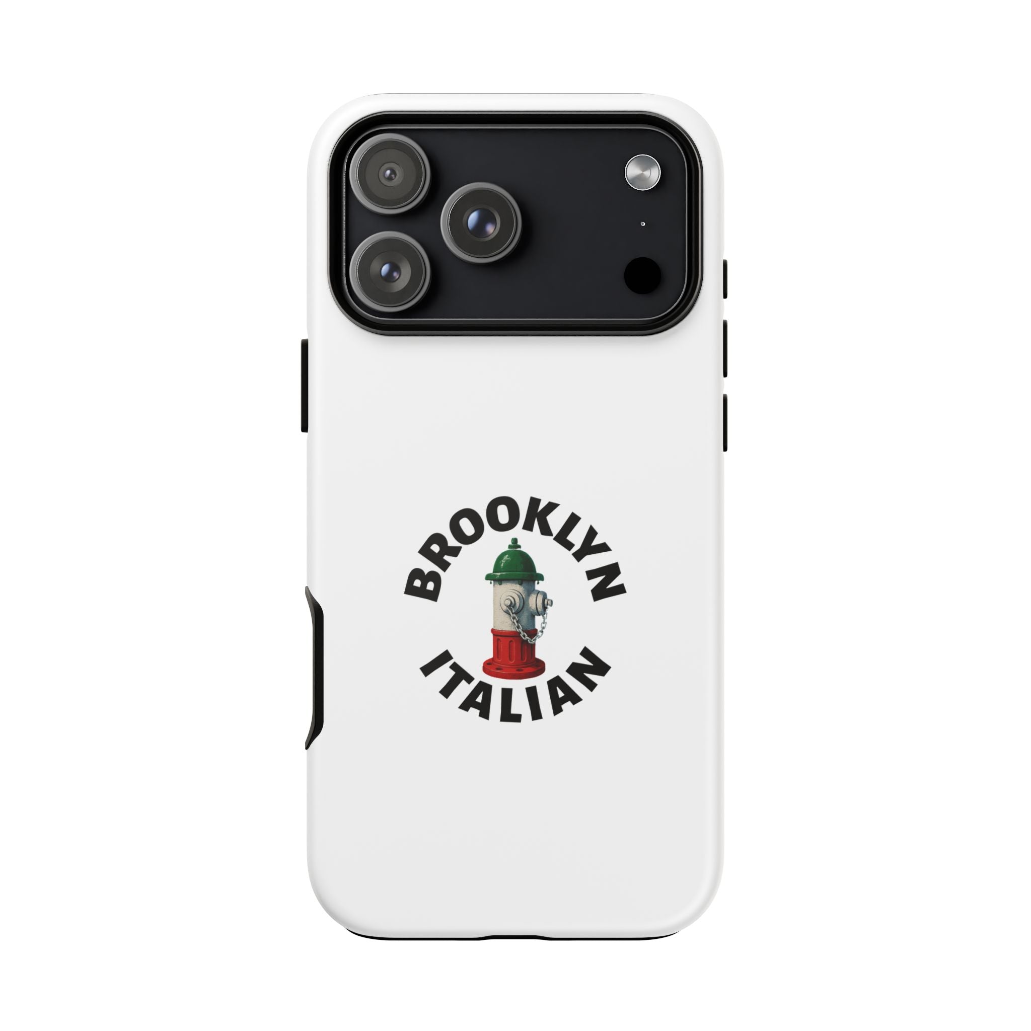 Brooklyn Italian White Phone Case, Urban Style Phone Cover, Tough Smartphone Case, Gift for Italian Heritage, Fun Streetwear Accessories