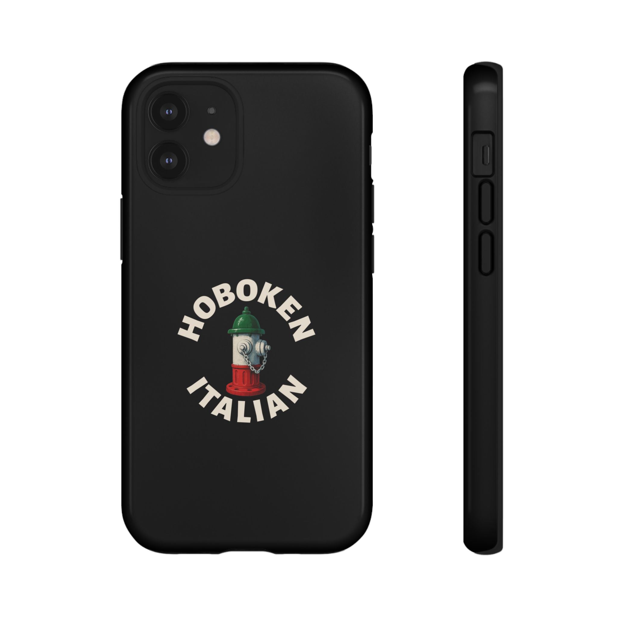 Hoboken Italian Black Phone Case, Tough Cases for iPhone, Gift for Italians, Stylish Phone Cover, Unique Phone Accessory