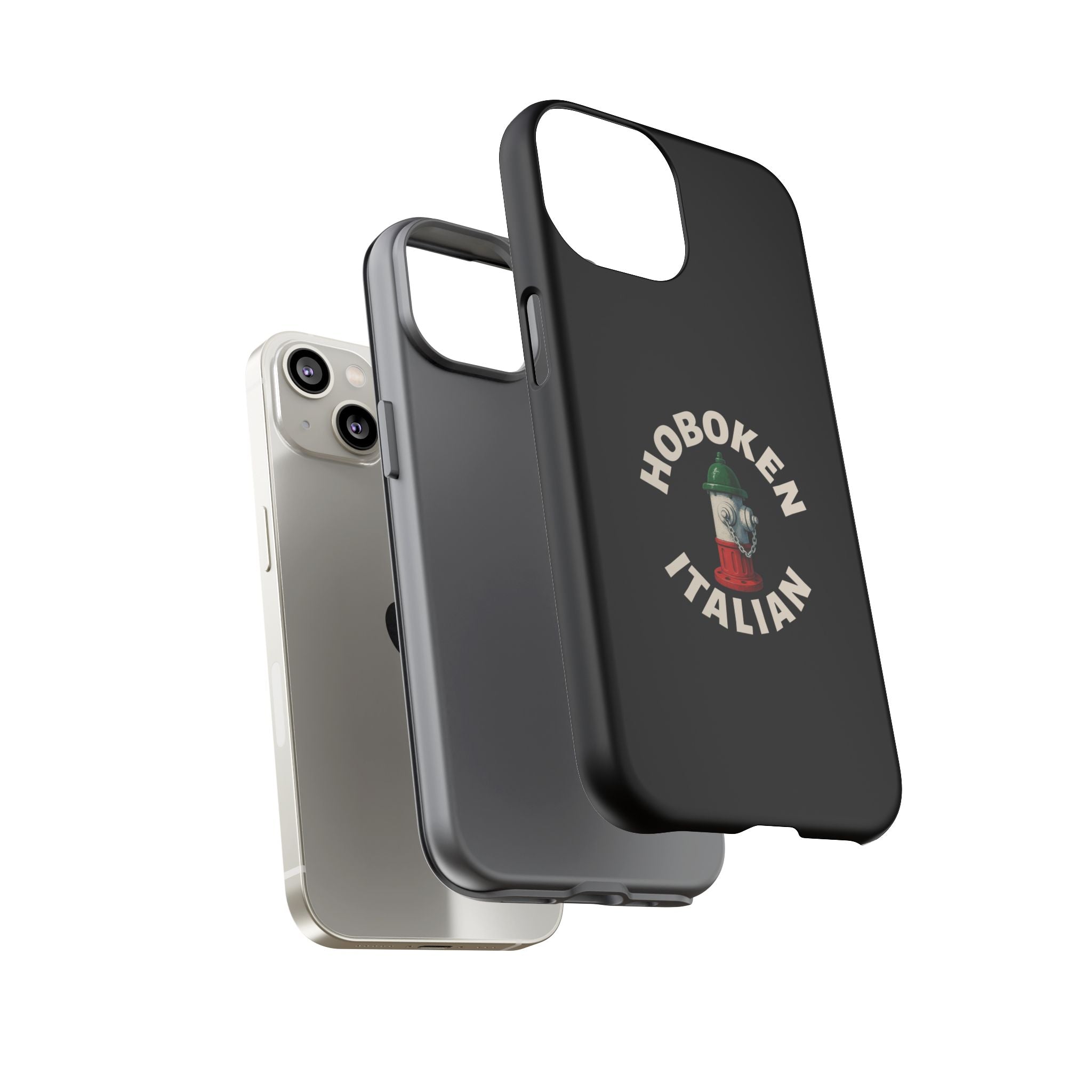 Hoboken Italian Black Phone Case, Tough Cases for iPhone, Gift for Italians, Stylish Phone Cover, Unique Phone Accessory