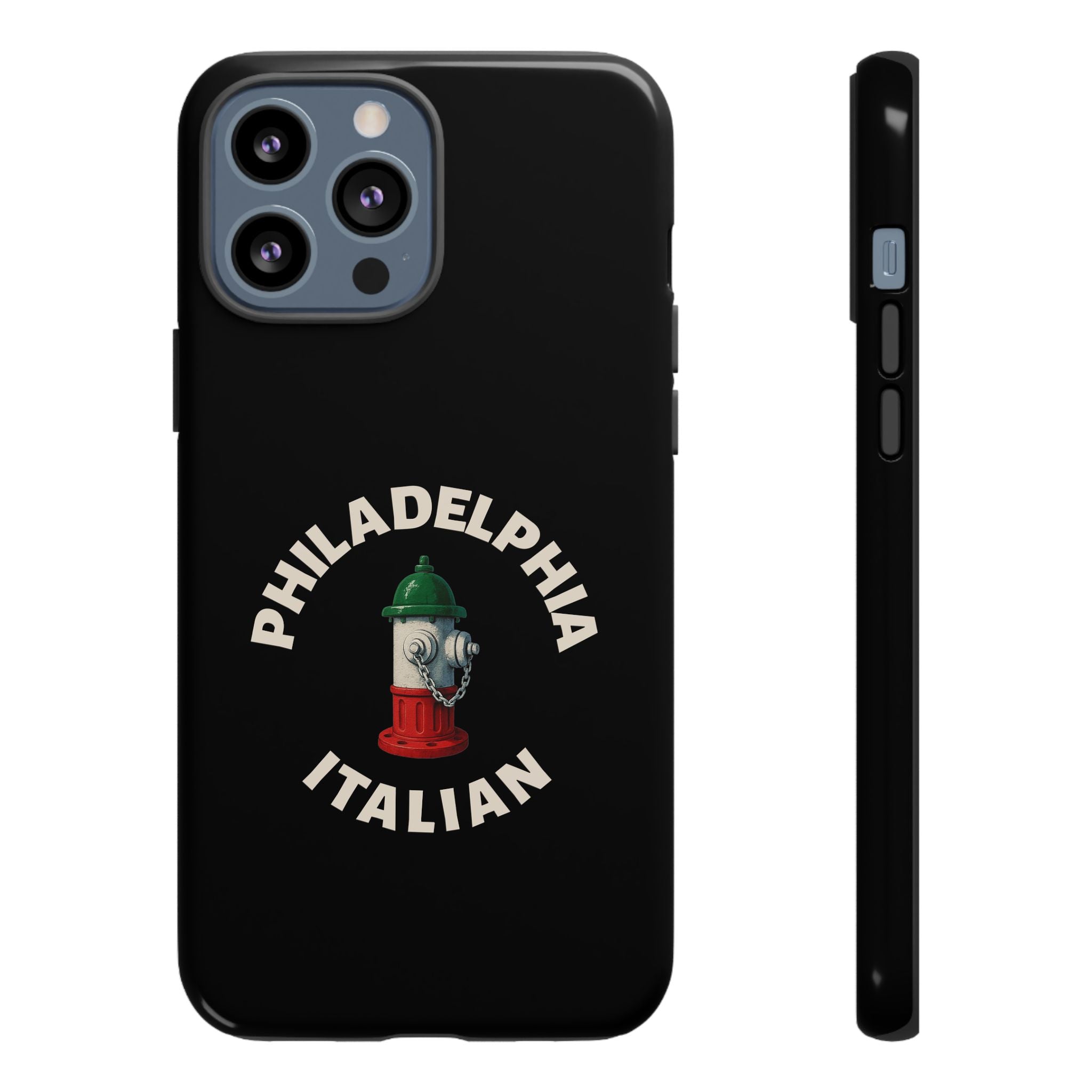 Philadelphia Italian Black Phone Case, Tough Cases for iPhone, Gift for Italians, Stylish Phone Cover, Unique Phone Accessory