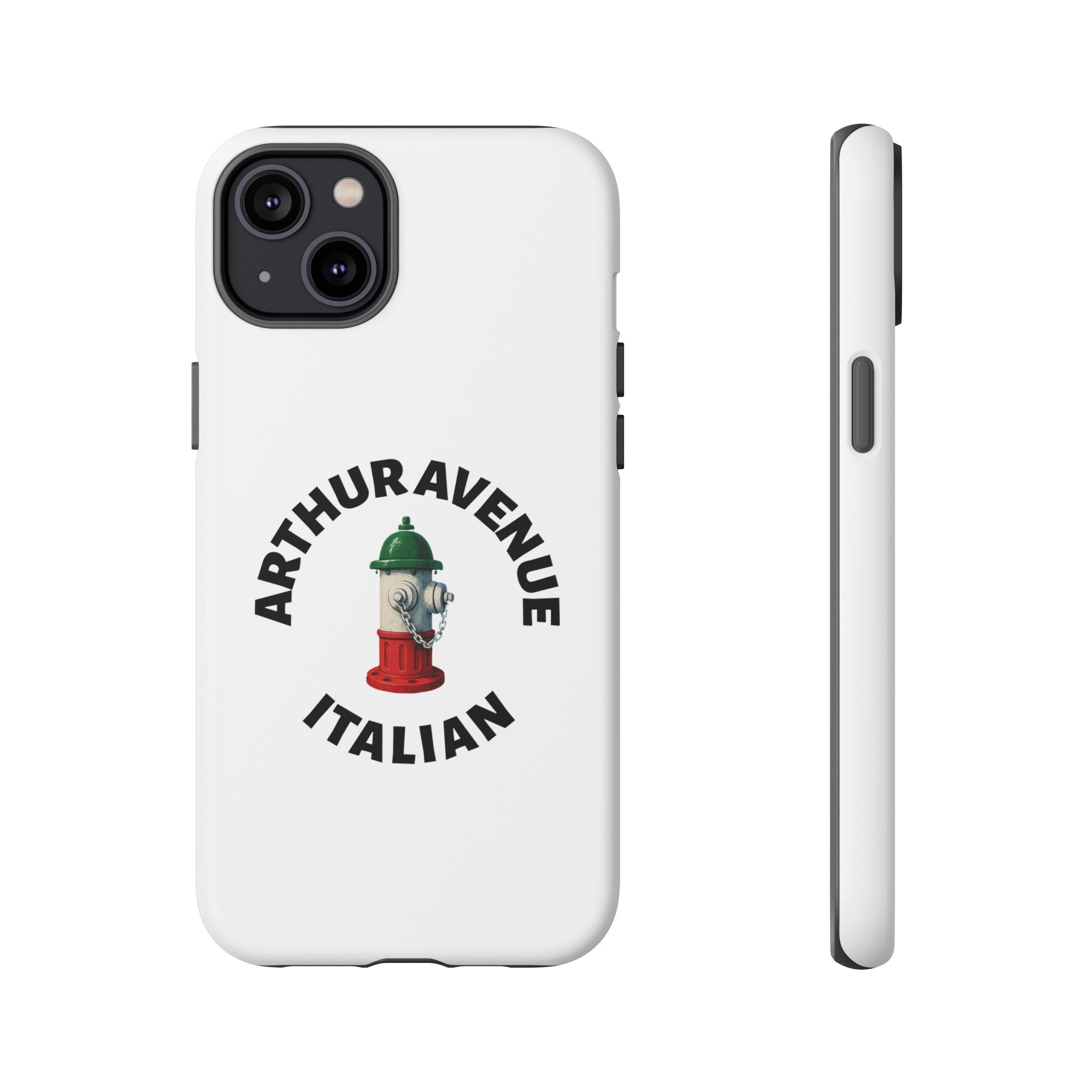 Arthur Avenue Italian White Phone Case, Urban Style Phone Cover, Tough Smartphone Case, Gift for Italian Heritage, Fun Streetwear Accessories