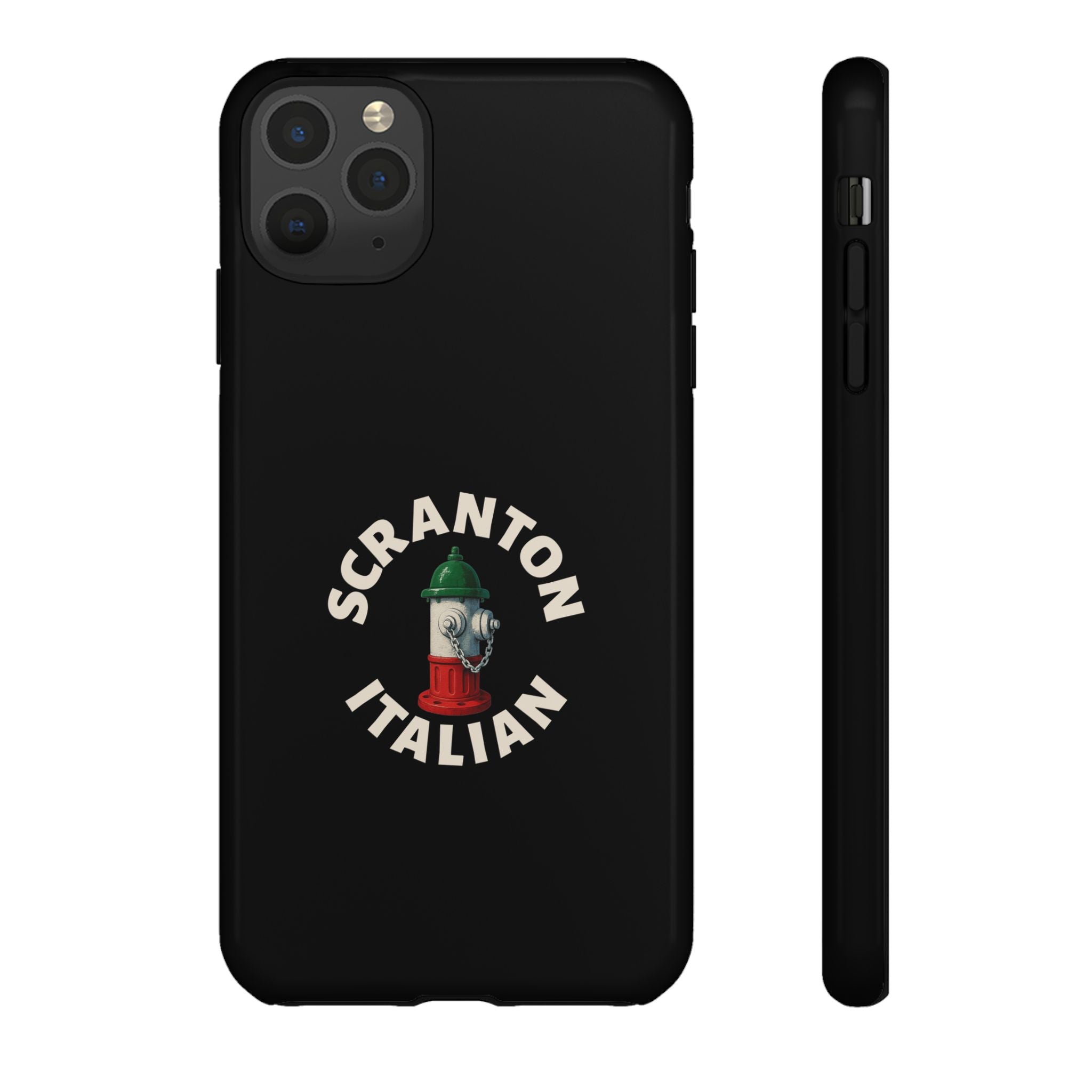 Scranton Italian Black Phone Case, Tough Cases for iPhone, Gift for Italians, Stylish Phone Cover, Unique Phone Accessory