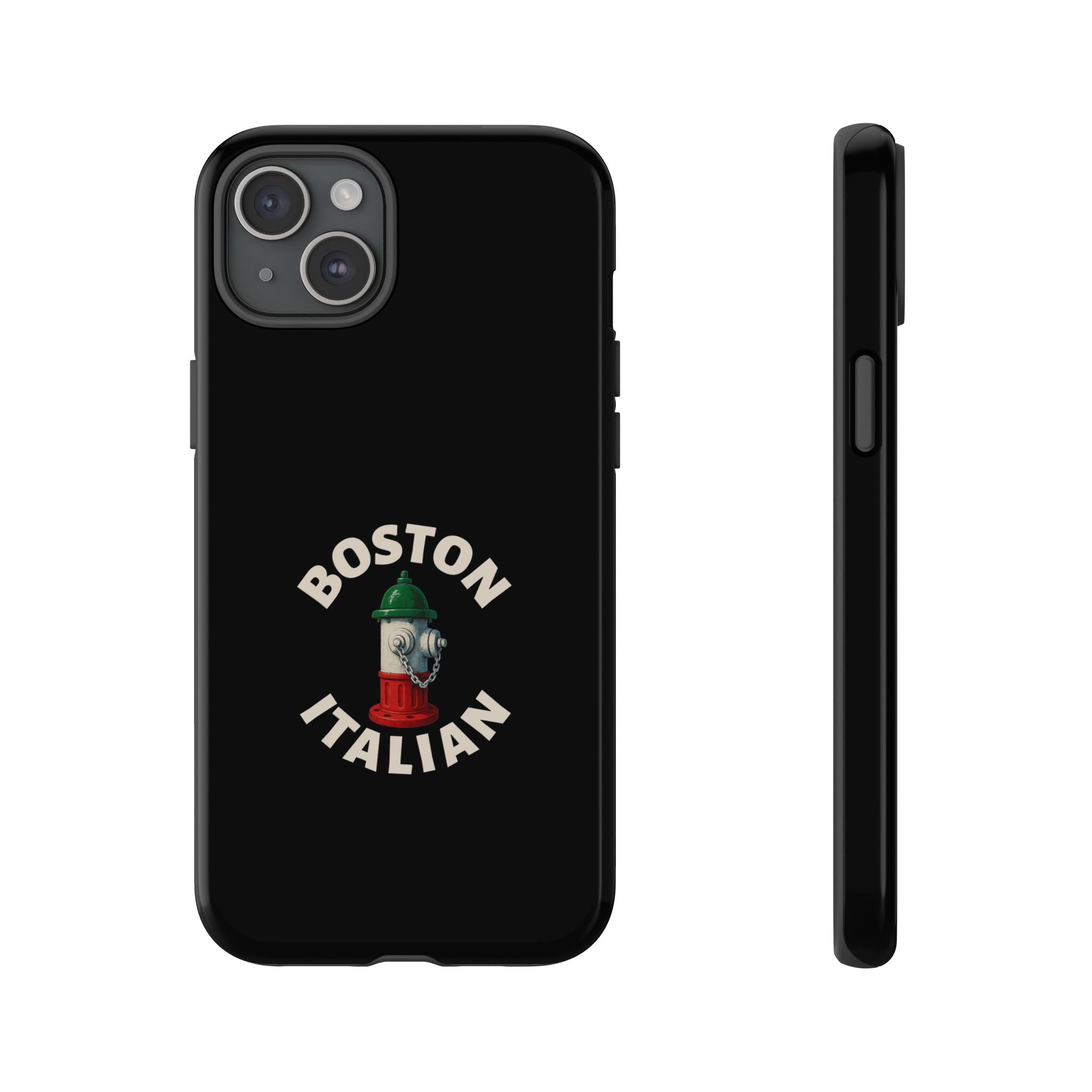 Boston Italian Black Phone Case, Tough Cases for iPhone, Gift for Italians, Stylish Phone Cover, Unique Phone Accessory