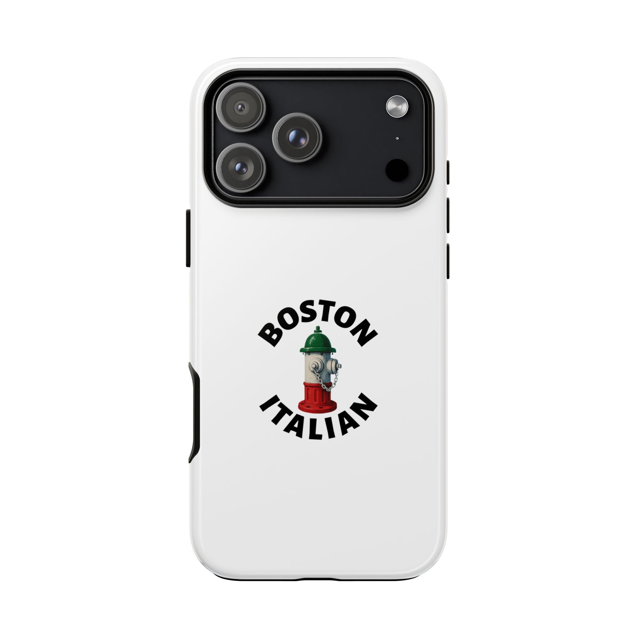 Boston Italian White Phone Case, Urban Style Phone Cover, Tough Smartphone Case, Gift for Italian Heritage, Fun Streetwear Accessories