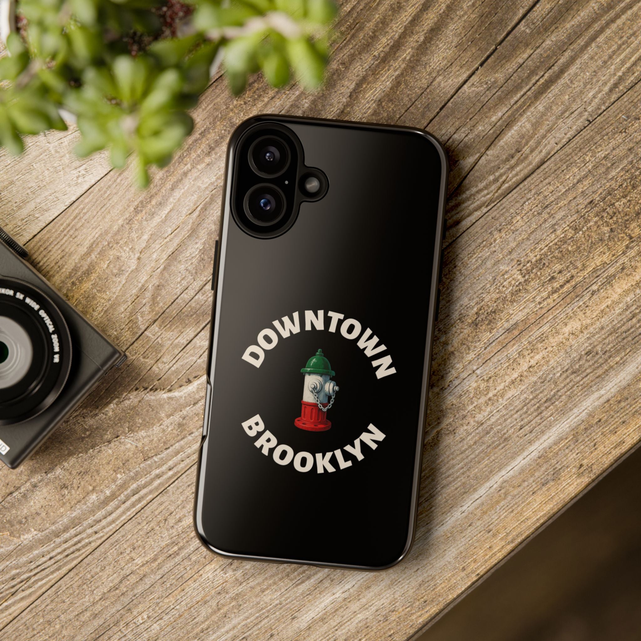 Downtown Brooklyn Black Phone Case, Tough Cases for iPhone, Gift for Italians, Stylish Phone Cover, Unique Phone Accessory