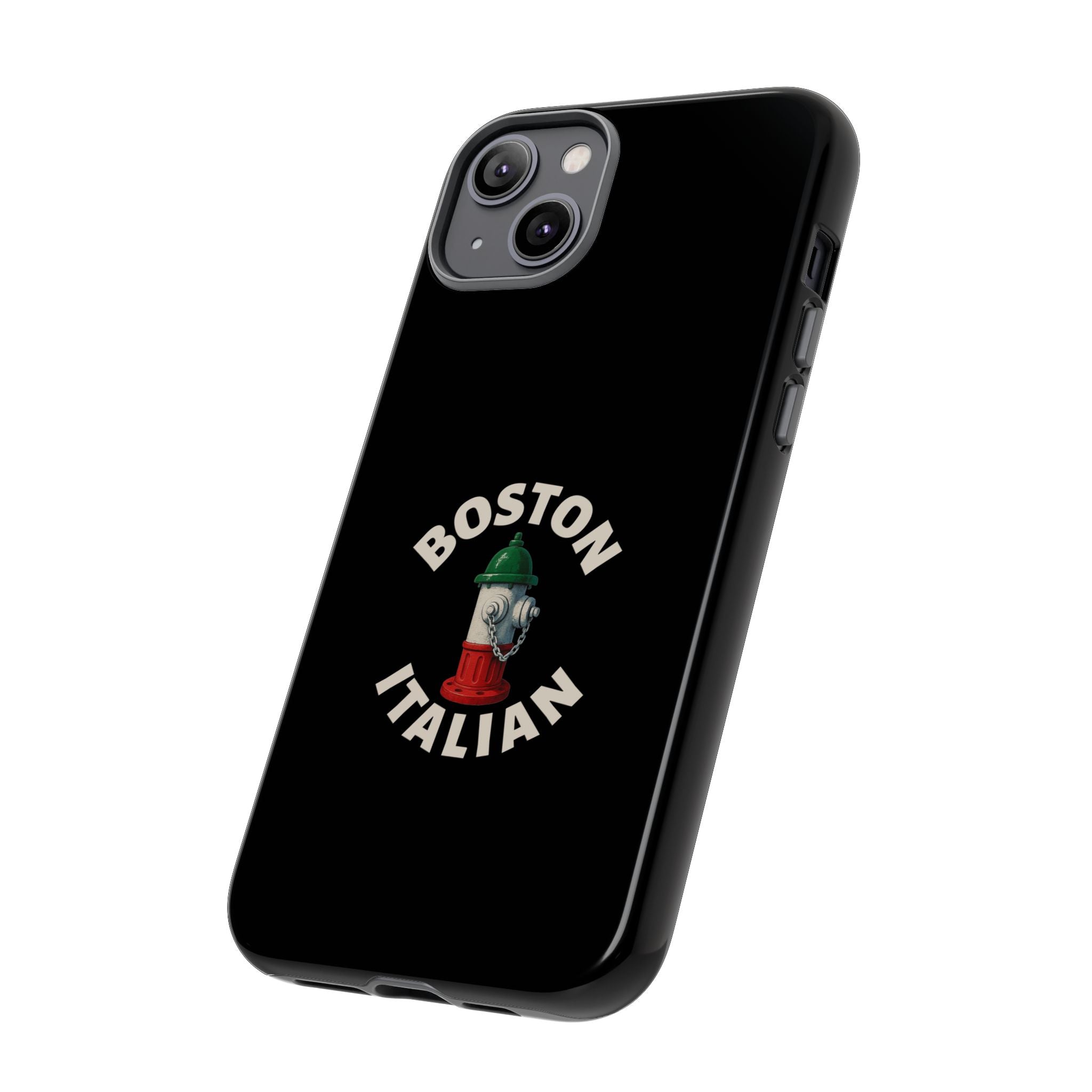 Boston Italian Black Phone Case, Tough Cases for iPhone, Gift for Italians, Stylish Phone Cover, Unique Phone Accessory