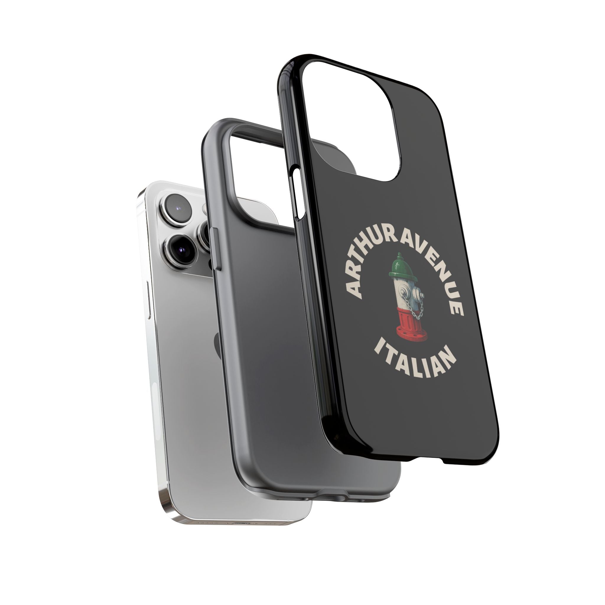 Arthur Avenue Italian Black Phone Case, Tough Cases for iPhone, Gift for Italians, Stylish Phone Cover, Unique Phone Accessory