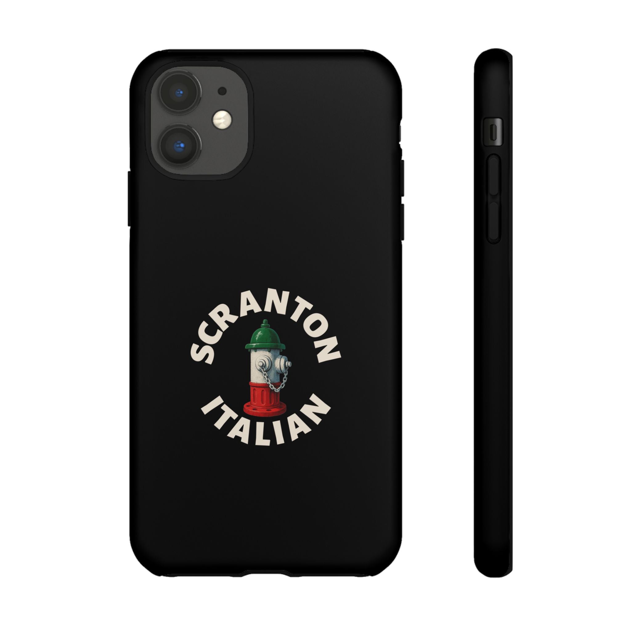 Scranton Italian Black Phone Case, Tough Cases for iPhone, Gift for Italians, Stylish Phone Cover, Unique Phone Accessory