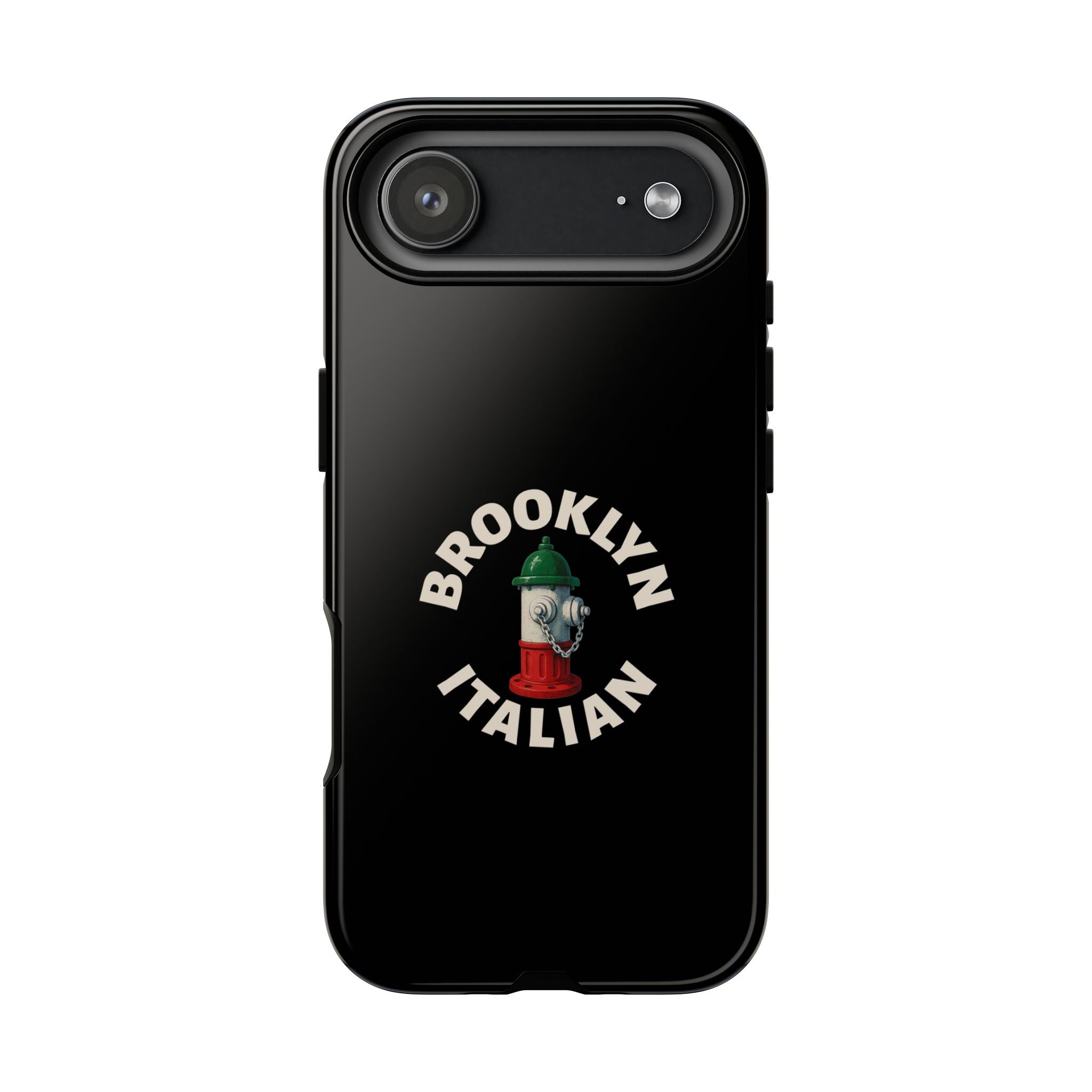 Brooklyn Italian Black Phone Case, Tough Cases for iPhone, Gift for Italians, Stylish Phone Cover, Unique Phone Accessory