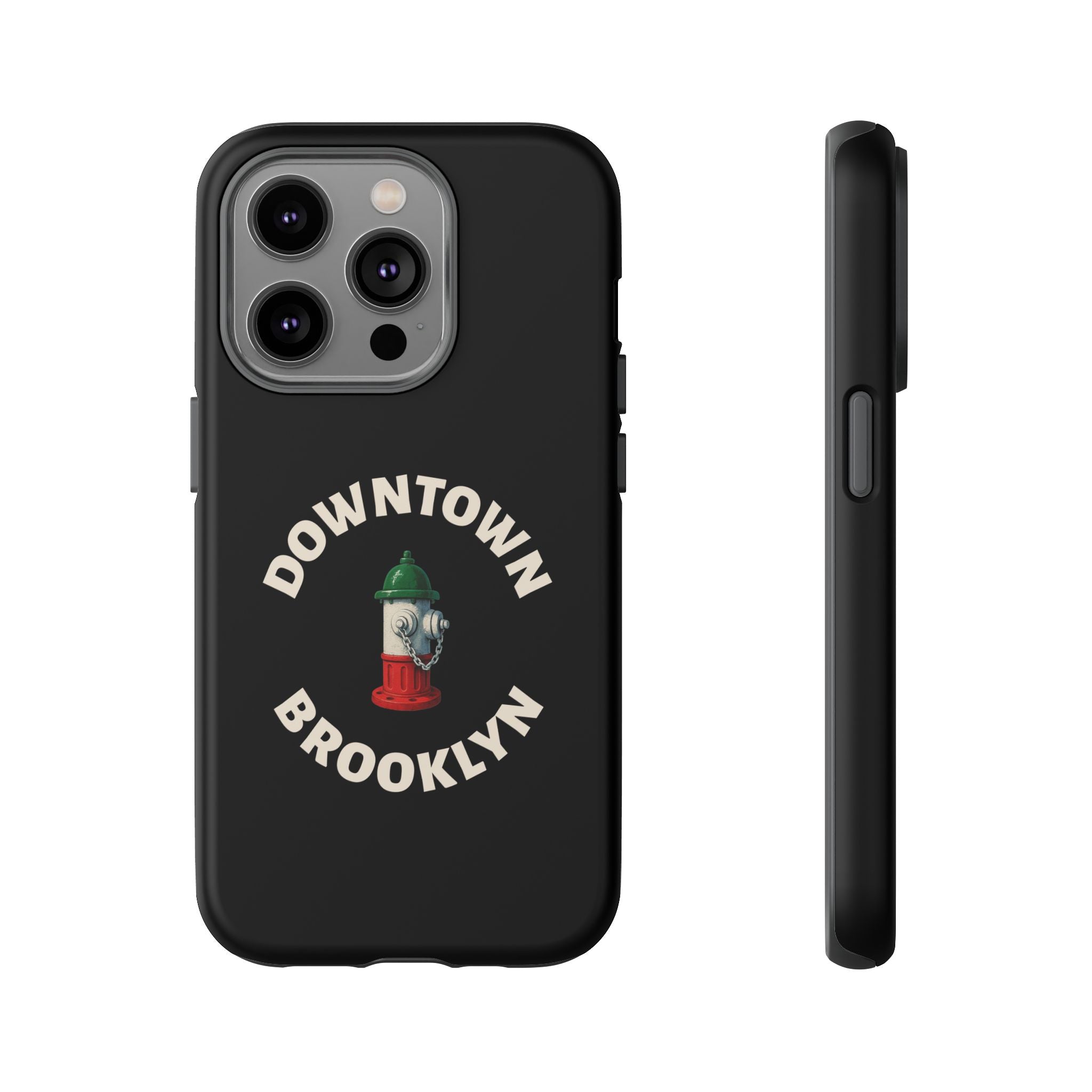 Downtown Brooklyn Black Phone Case, Tough Cases for iPhone, Gift for Italians, Stylish Phone Cover, Unique Phone Accessory