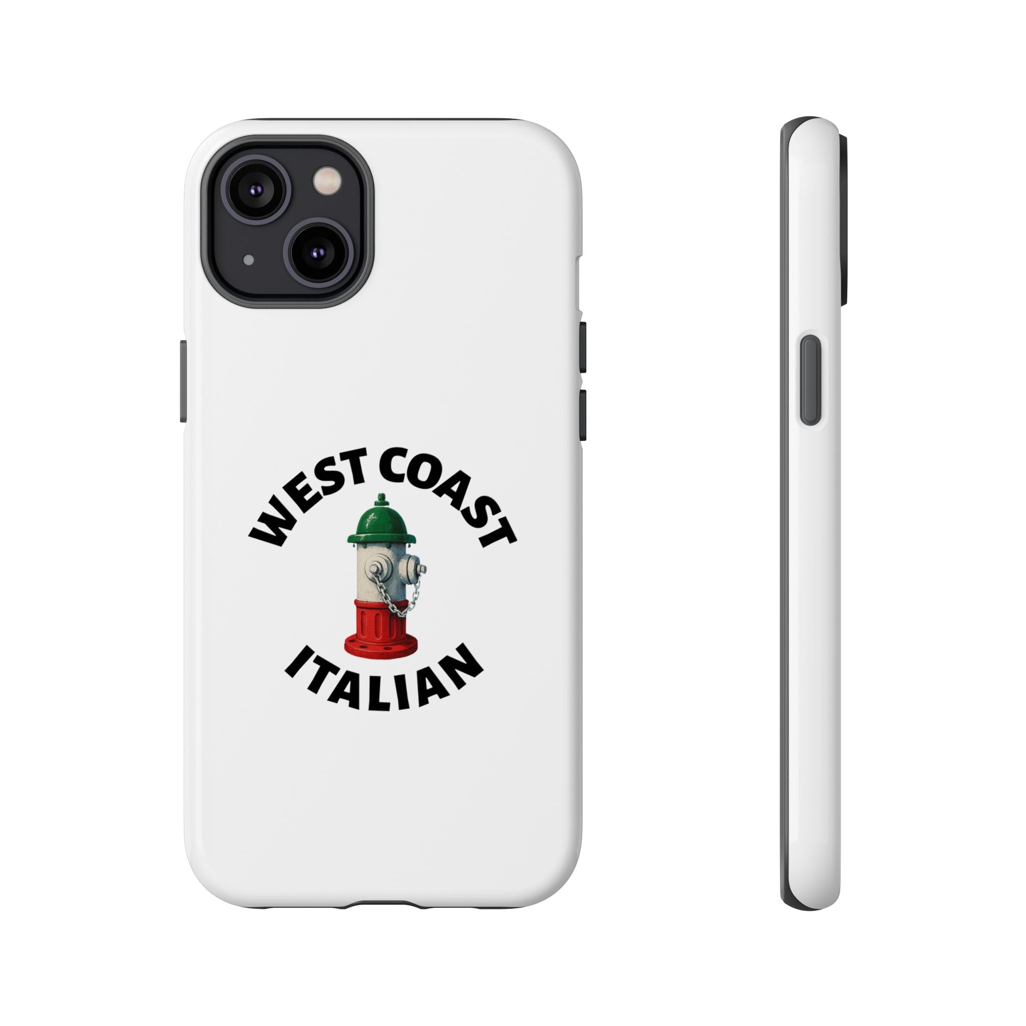 West Coast Italian White Phone Case, Urban Style Phone Cover, Tough Smartphone Case, Gift for Italian Heritage, Fun Streetwear Accessories