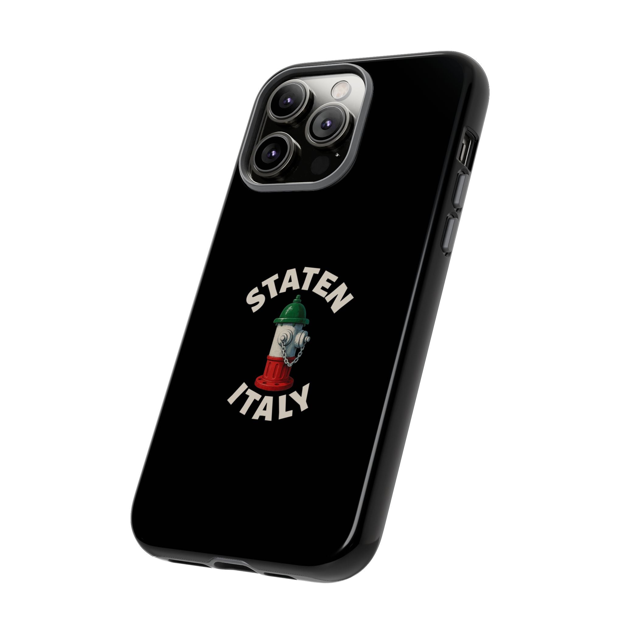 Staten Italy Black Phone Case, Tough Cases for iPhone, Gift for Italians, Stylish Phone Cover, Unique Phone Accessory