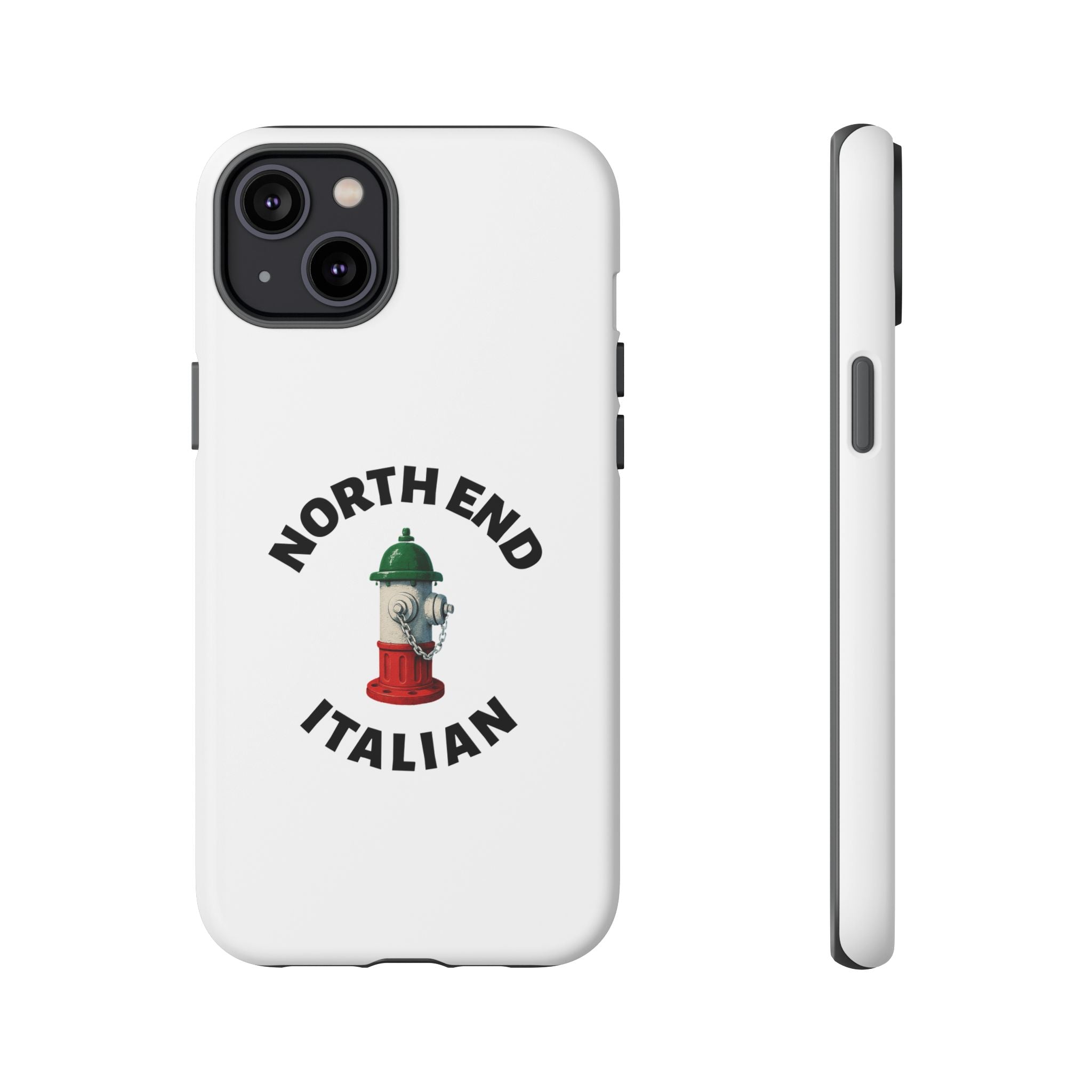 North End Italian White Phone Case, Urban Style Phone Cover, Tough Smartphone Case, Gift for Italian Heritage, Fun Streetwear Accessories