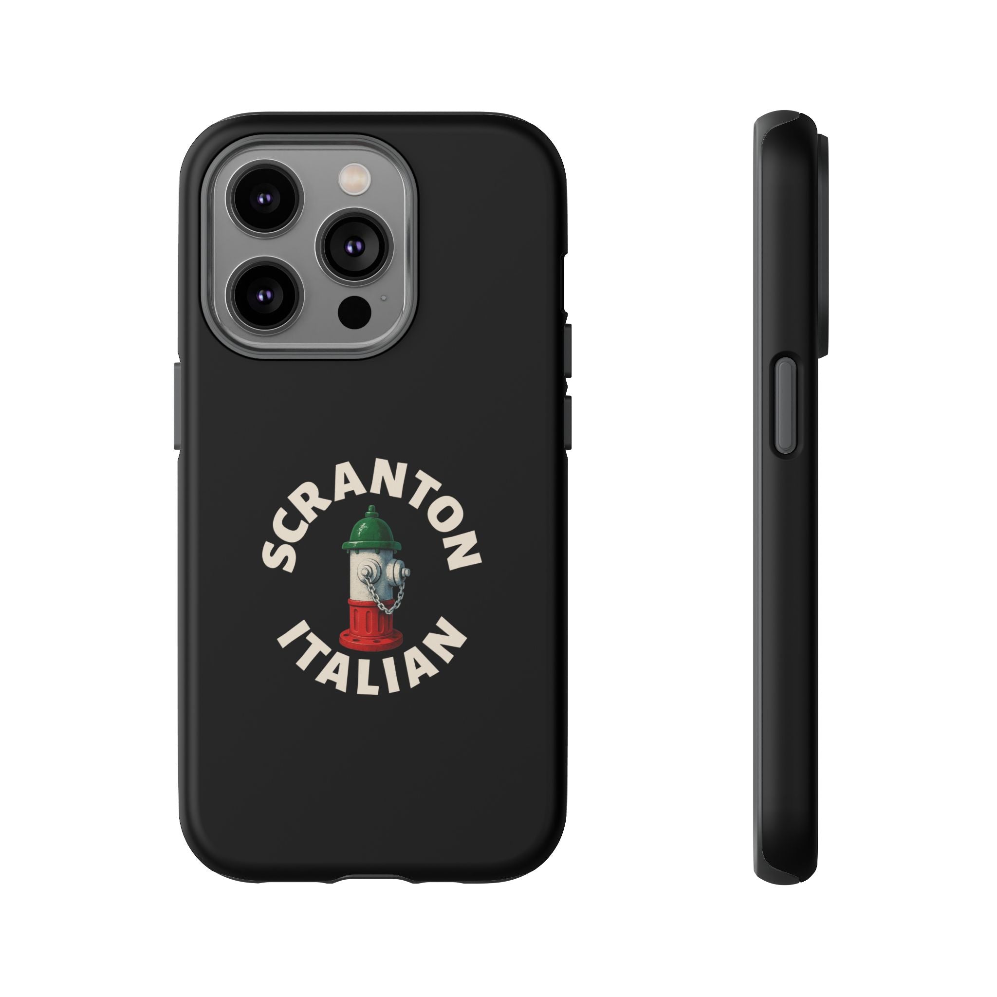 Scranton Italian Black Phone Case, Tough Cases for iPhone, Gift for Italians, Stylish Phone Cover, Unique Phone Accessory