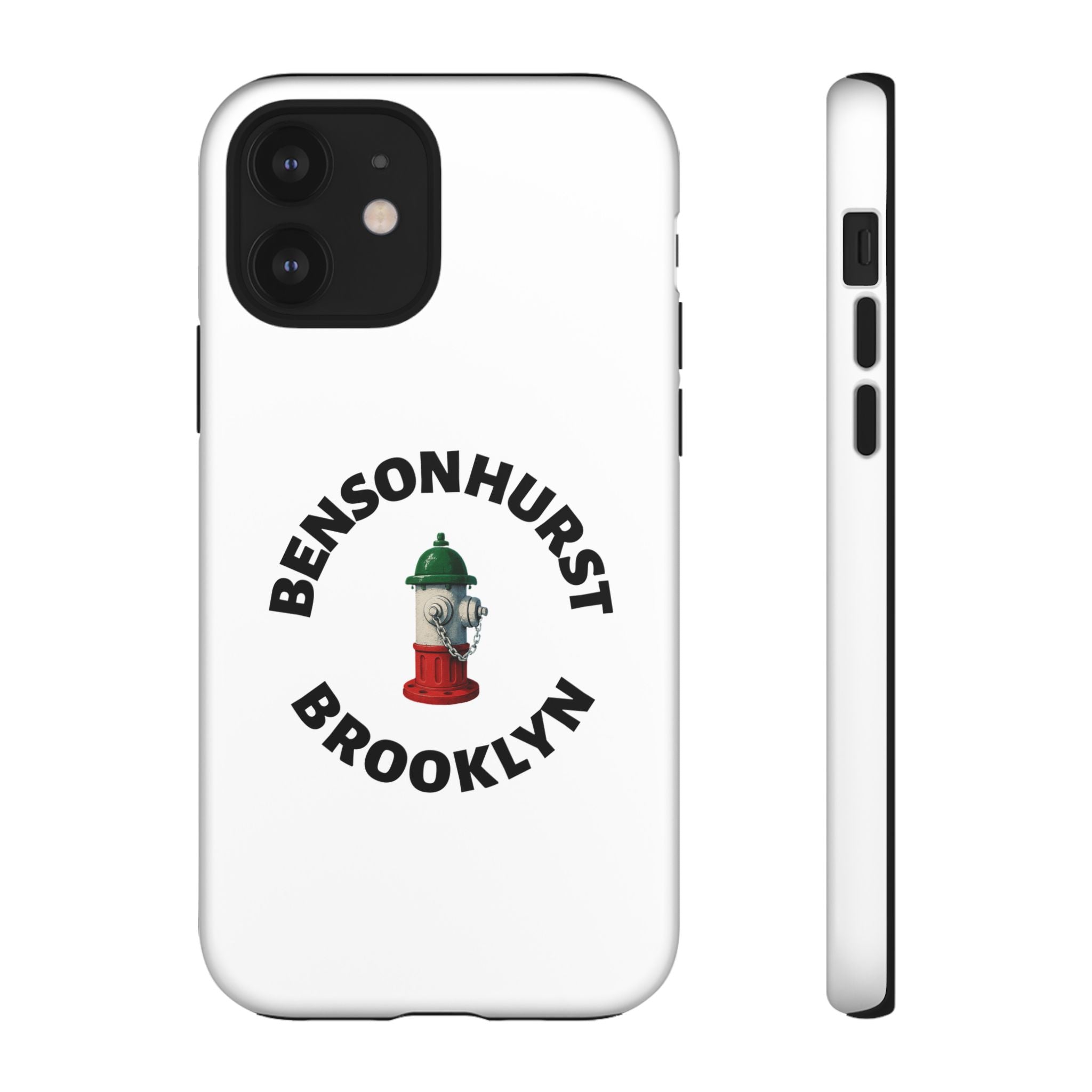 Bensonhurst Brooklyn White Phone Case, Urban Style Phone Cover, Tough Smartphone Case, Gift for Italian Heritage, Fun Streetwear Accessories