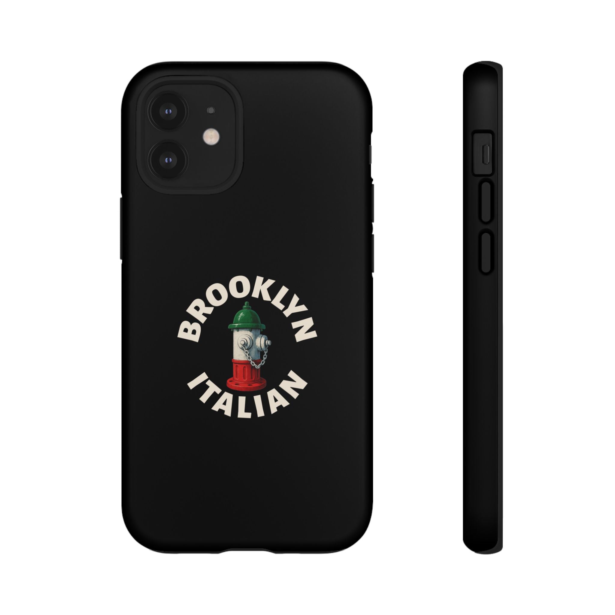 Brooklyn Italian Black Phone Case, Tough Cases for iPhone, Gift for Italians, Stylish Phone Cover, Unique Phone Accessory