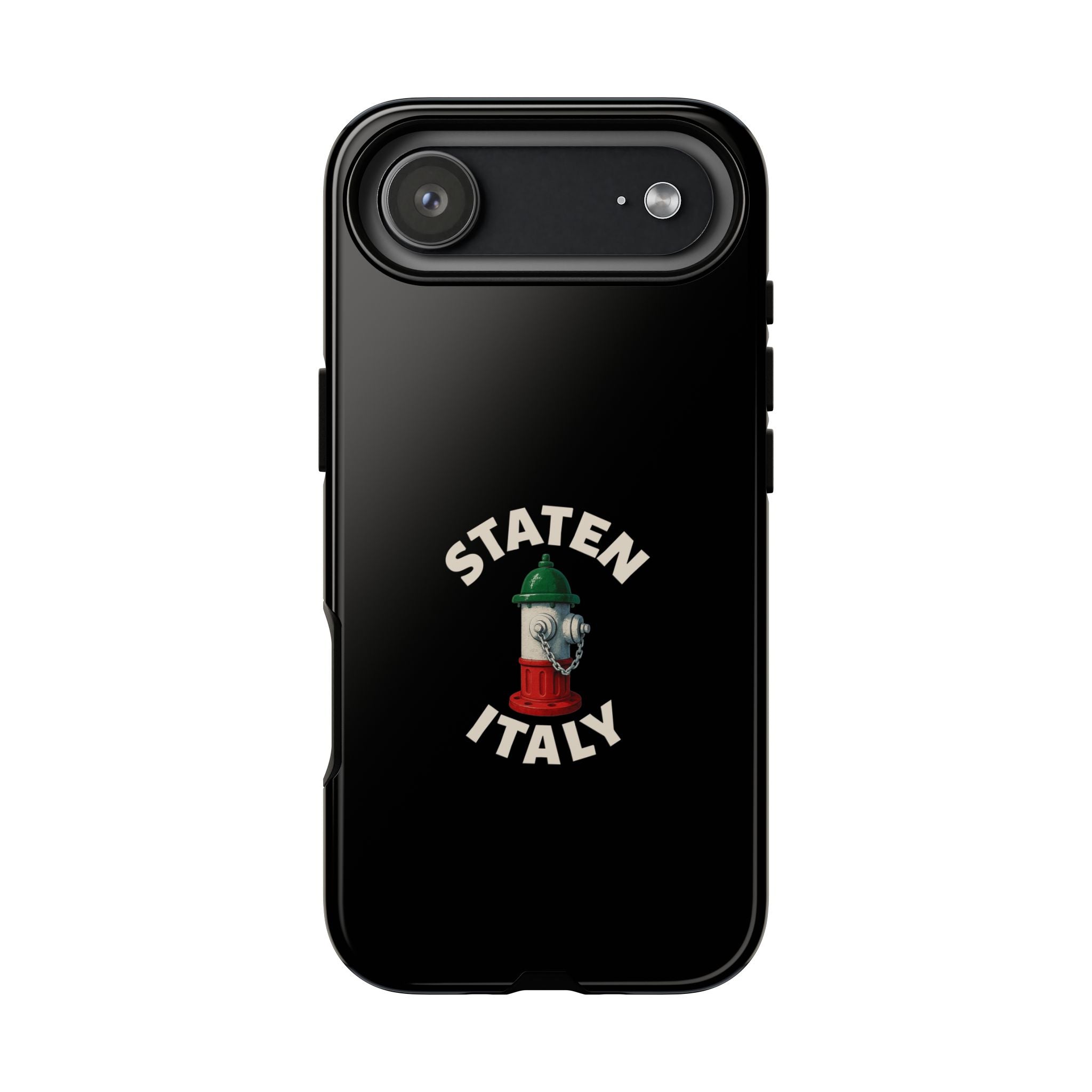 Staten Italy Black Phone Case, Tough Cases for iPhone, Gift for Italians, Stylish Phone Cover, Unique Phone Accessory