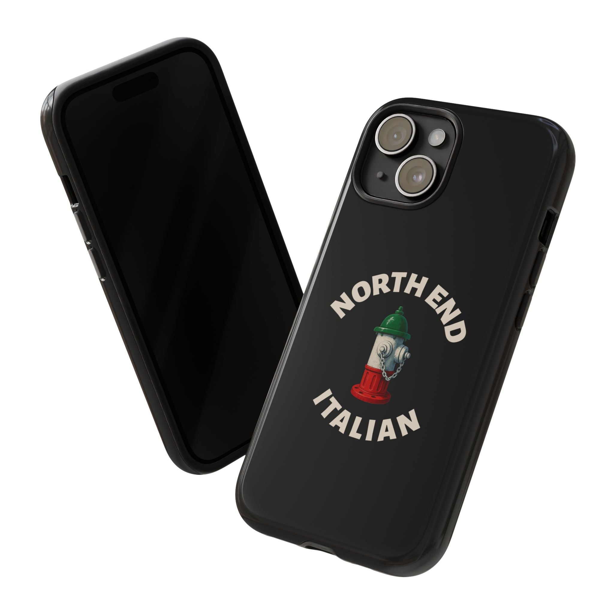 North End Italian Black Phone Case, Tough Cases for iPhone, Gift for Italians, Stylish Phone Cover, Unique Phone Accessory