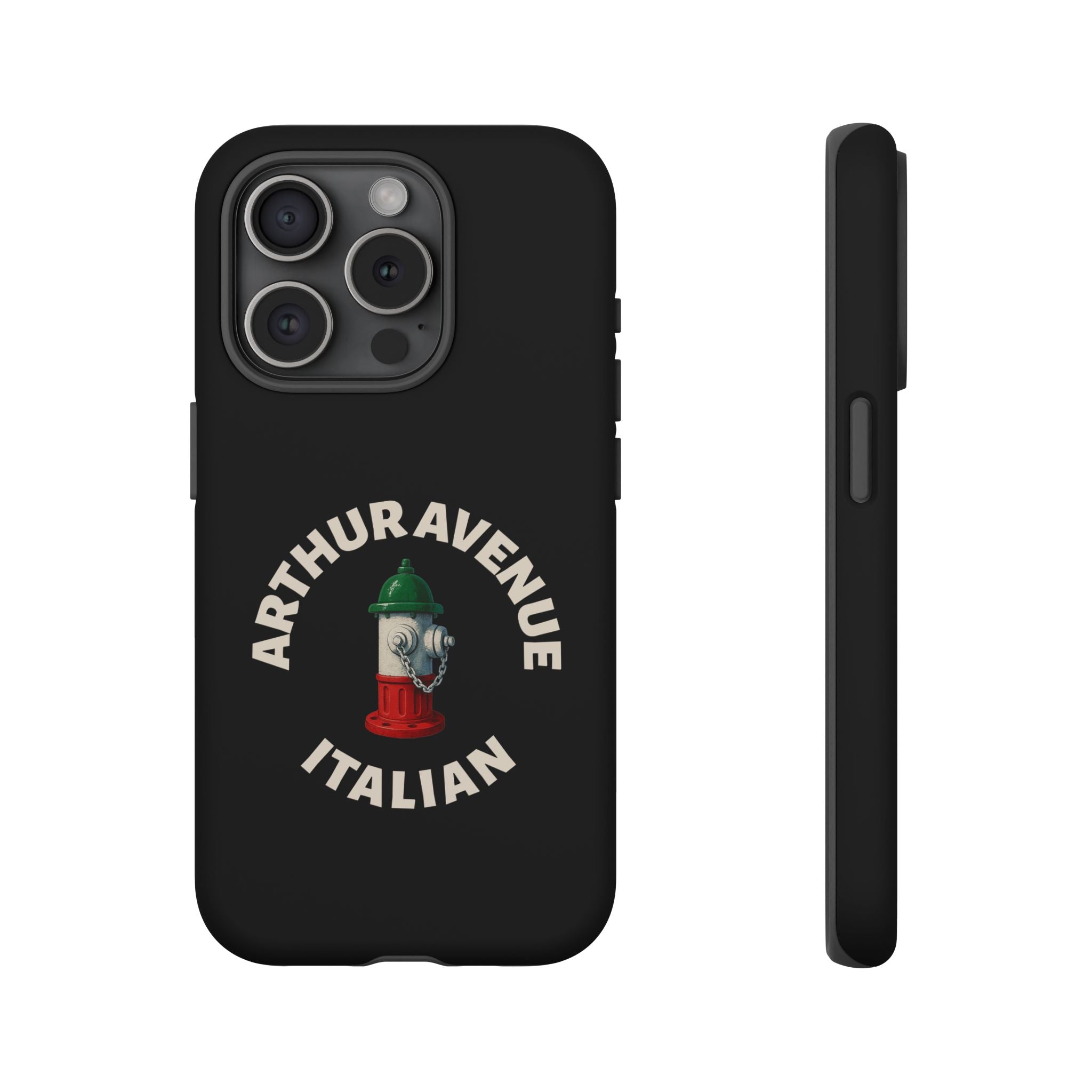 Arthur Avenue Italian Black Phone Case, Tough Cases for iPhone, Gift for Italians, Stylish Phone Cover, Unique Phone Accessory