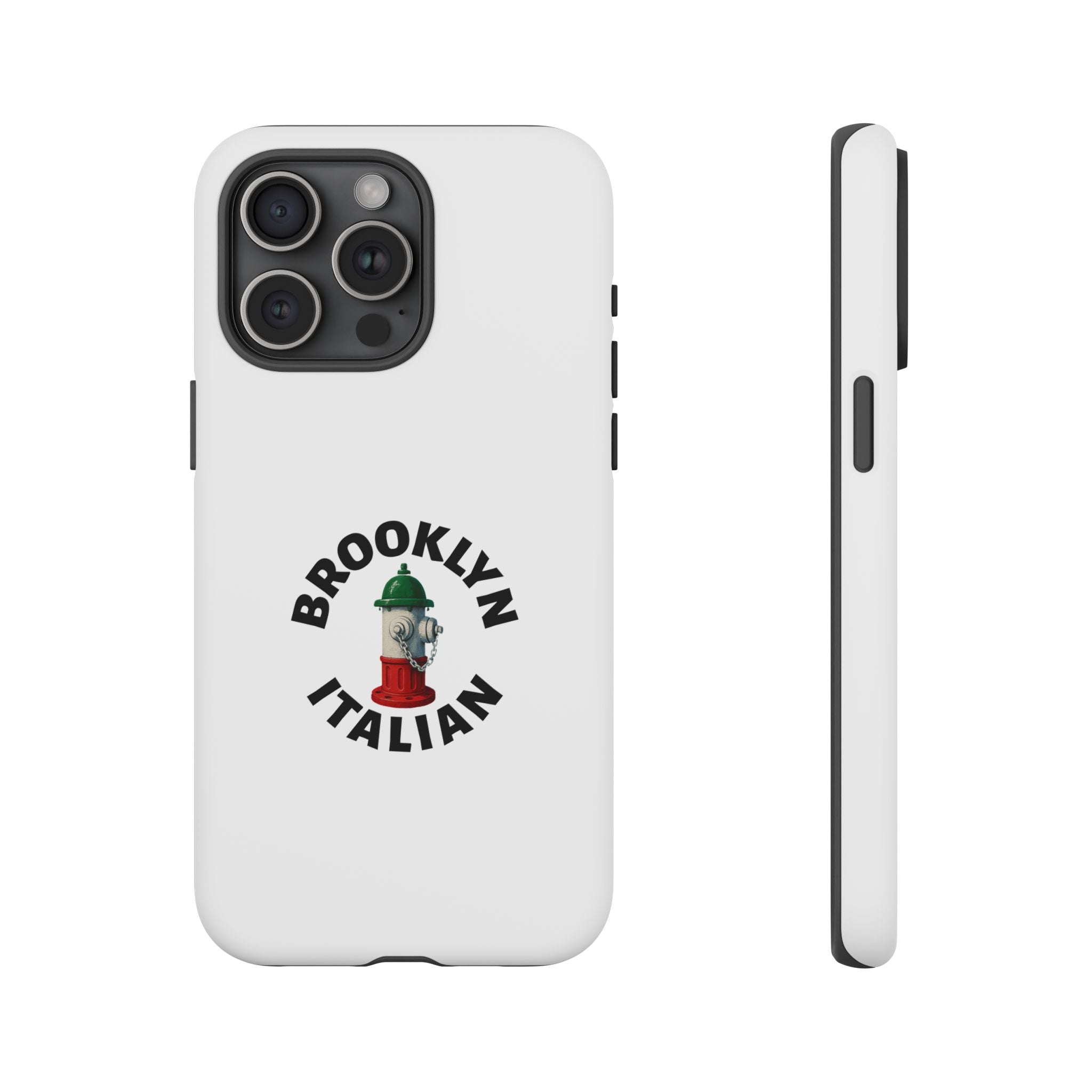 Brooklyn Italian White Phone Case, Urban Style Phone Cover, Tough Smartphone Case, Gift for Italian Heritage, Fun Streetwear Accessories