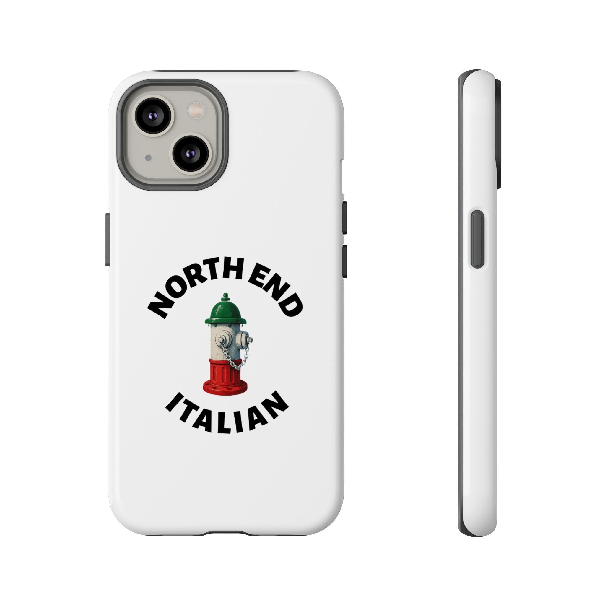 North End Italian White Phone Case, Urban Style Phone Cover, Tough Smartphone Case, Gift for Italian Heritage, Fun Streetwear Accessories
