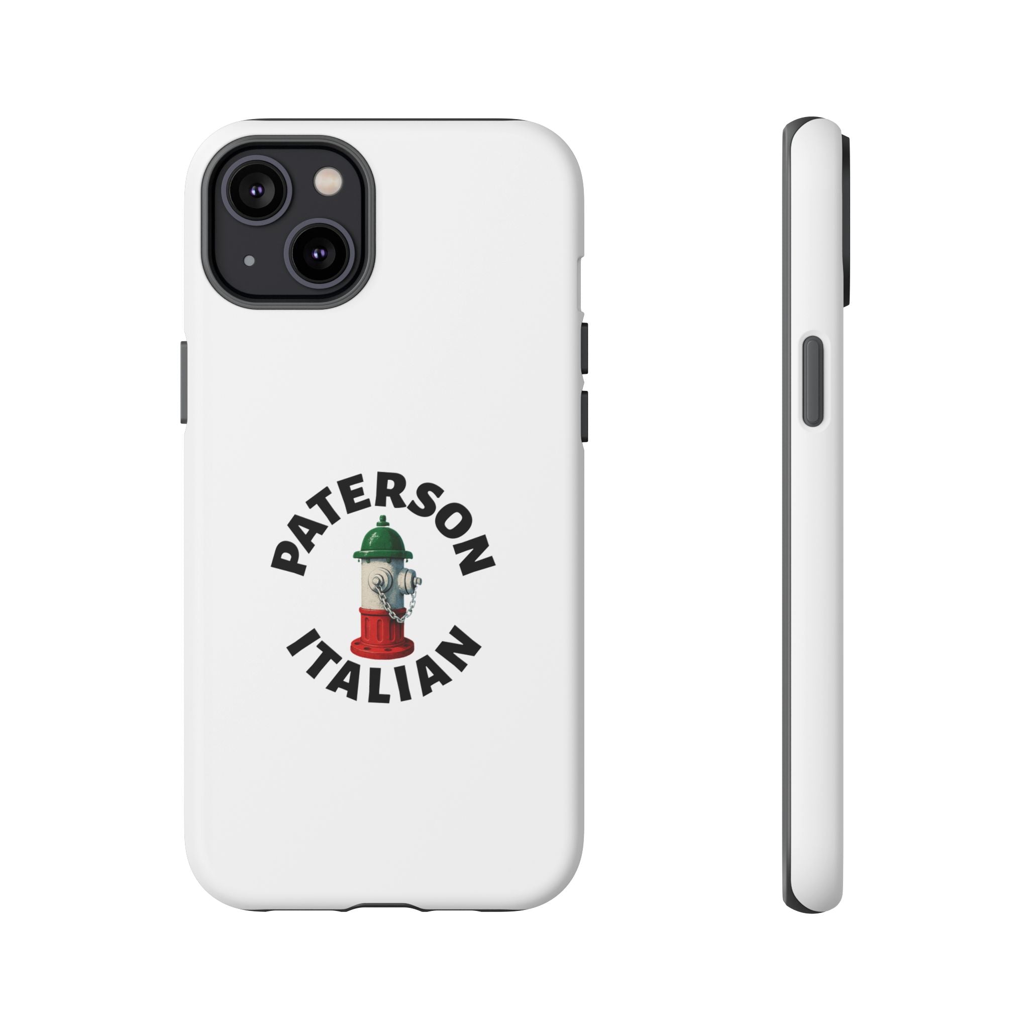 Paterson Italian White Phone Case, Urban Style Phone Cover, Tough Smartphone Case, Gift for Italian Heritage, Fun Streetwear Accessories