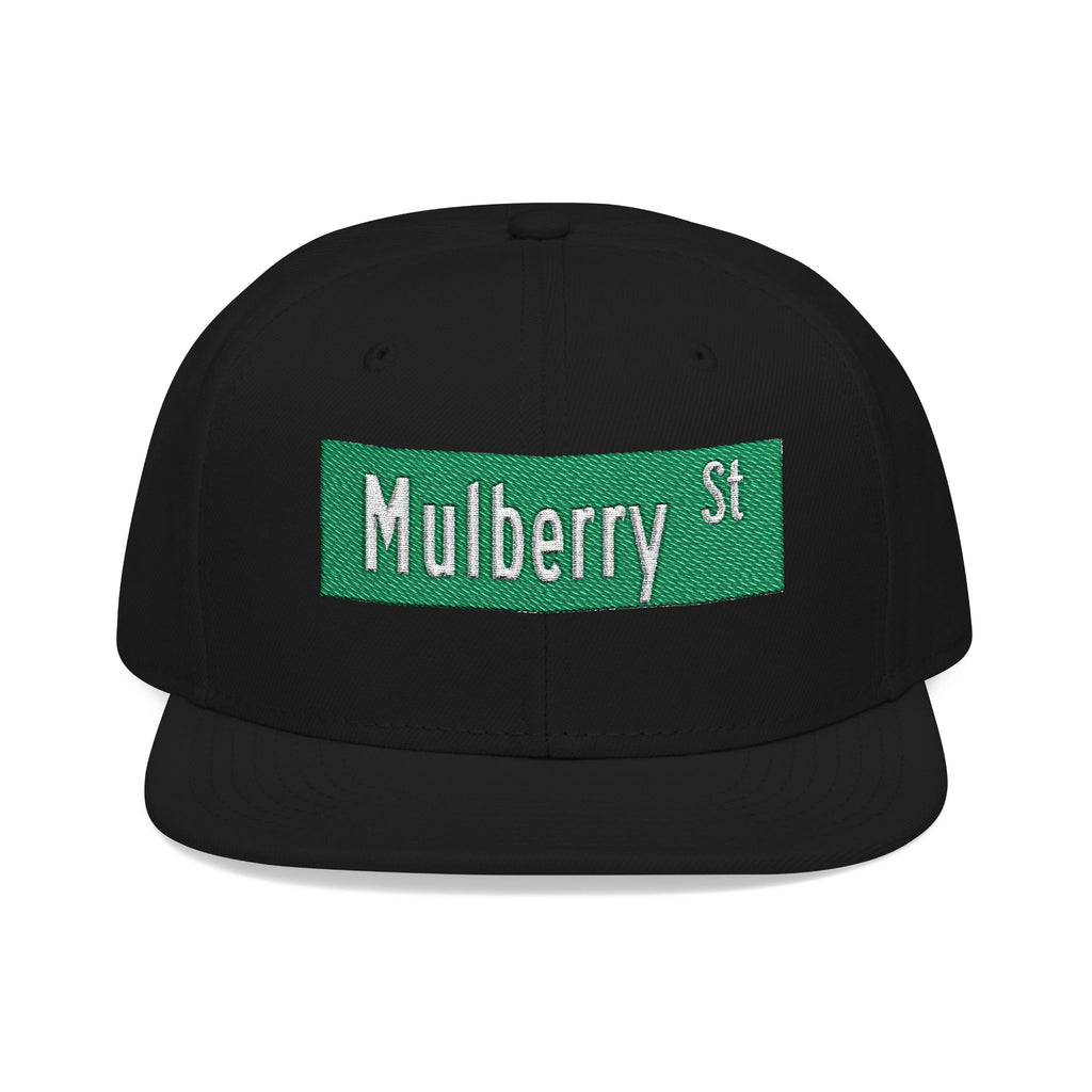 Mulberry St Embroidered Snapback Hat | Street Sign Patch Cap