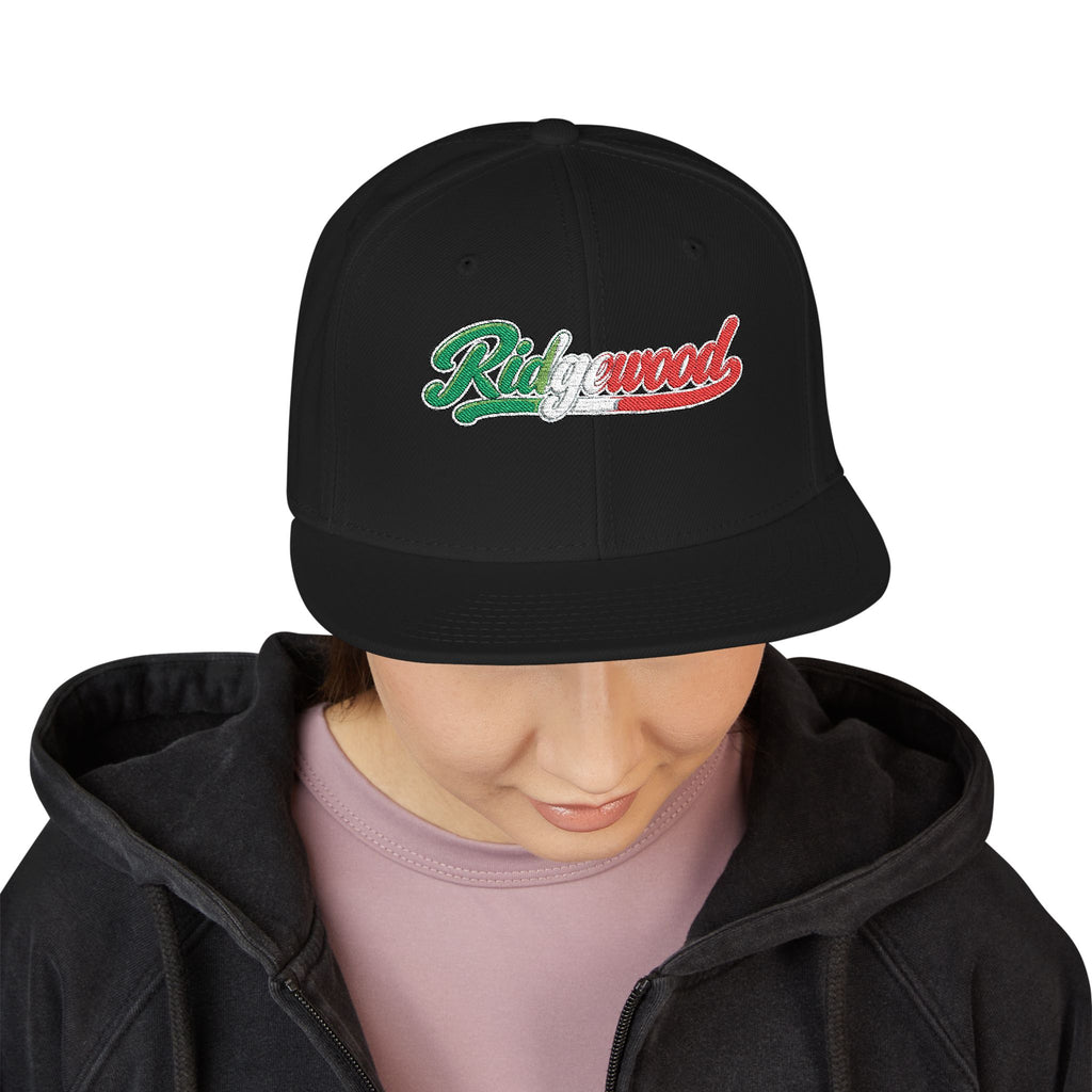 Ridgewood Italian Embroidered Snapback Hat | Street Sign Patch Cap