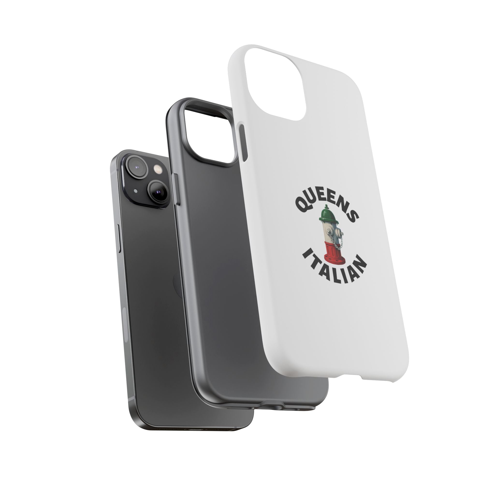 Queens Italian White Phone Case, Urban Style Phone Cover, Tough Smartphone Case, Gift for Italian Heritage, Fun Streetwear Accessories