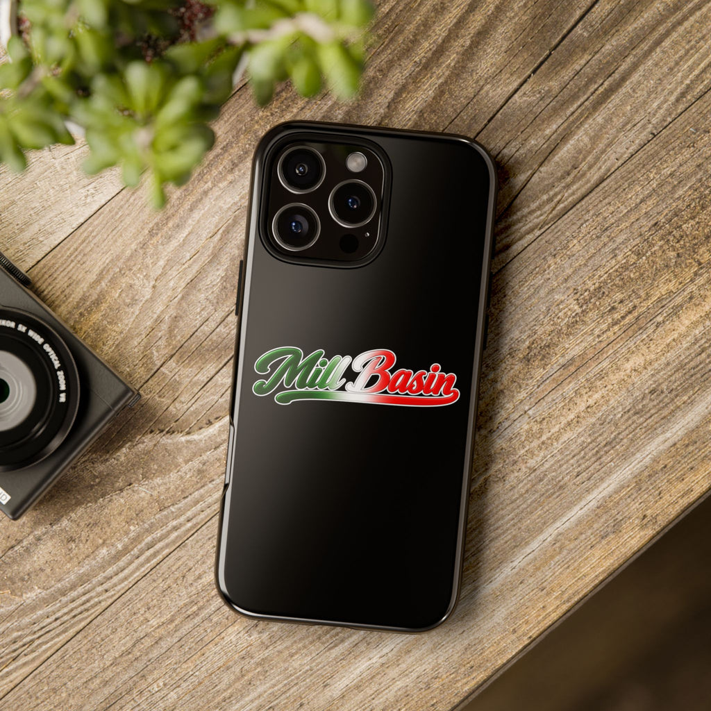 Mill Basin Black Phone Case, Tough Cases for iPhone, Gift for Italians, Stylish Phone Cover, Unique Phone Accessory
