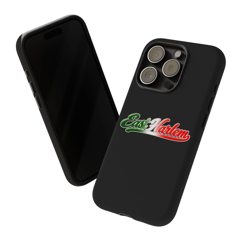 East Harlem Black Phone Case, Tough Cases for iPhone, Gift for Italians, Stylish Phone Cover, Unique Phone Accessory