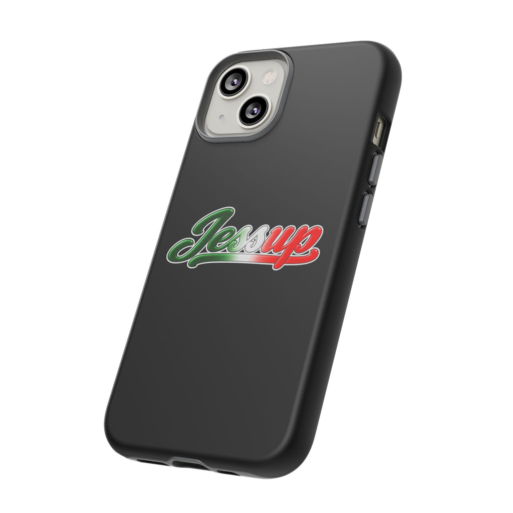 Jessup Black Phone Case, Tough Cases for iPhone, Gift for Italians, Stylish Phone Cover, Unique Phone Accessory