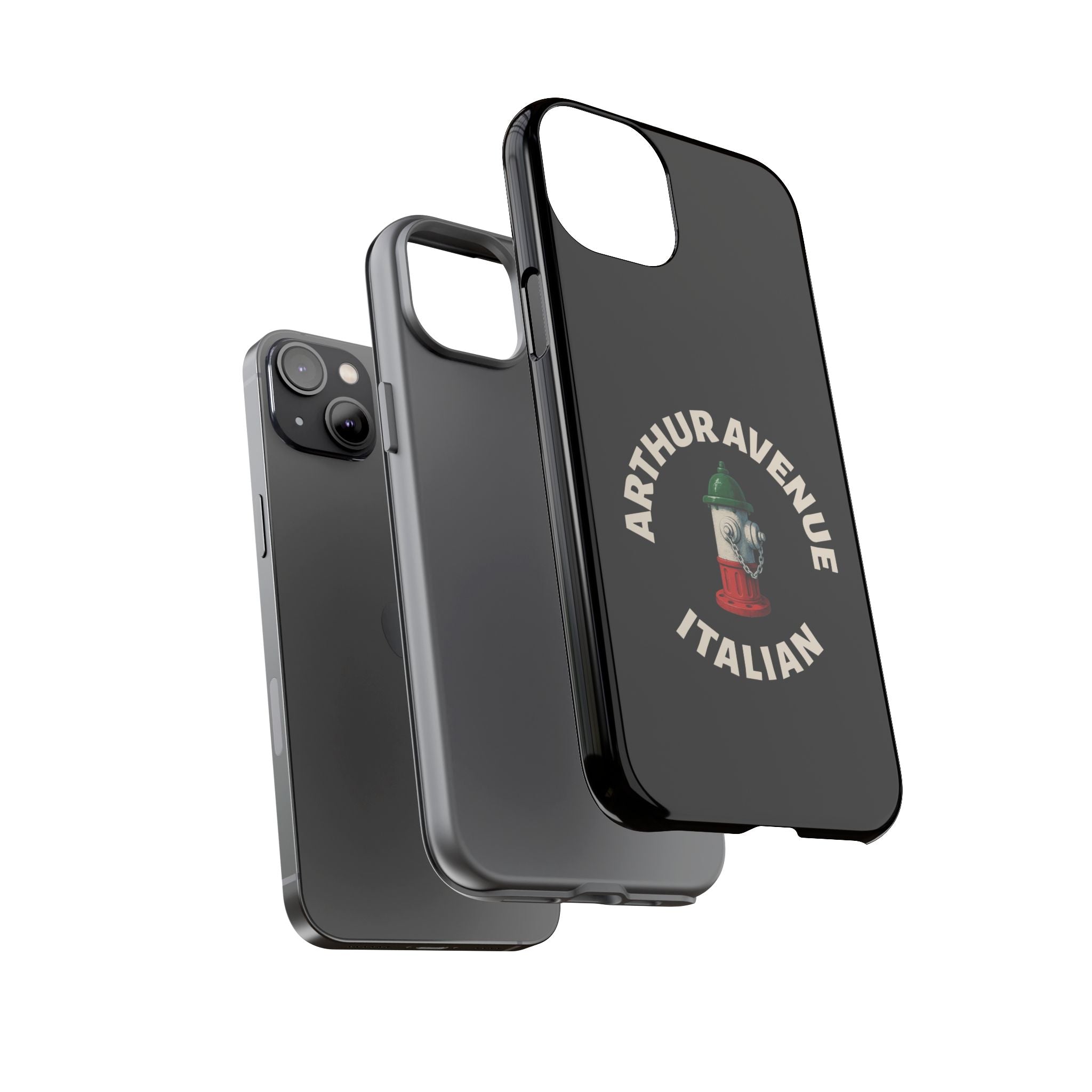 Arthur Avenue Italian Black Phone Case, Tough Cases for iPhone, Gift for Italians, Stylish Phone Cover, Unique Phone Accessory