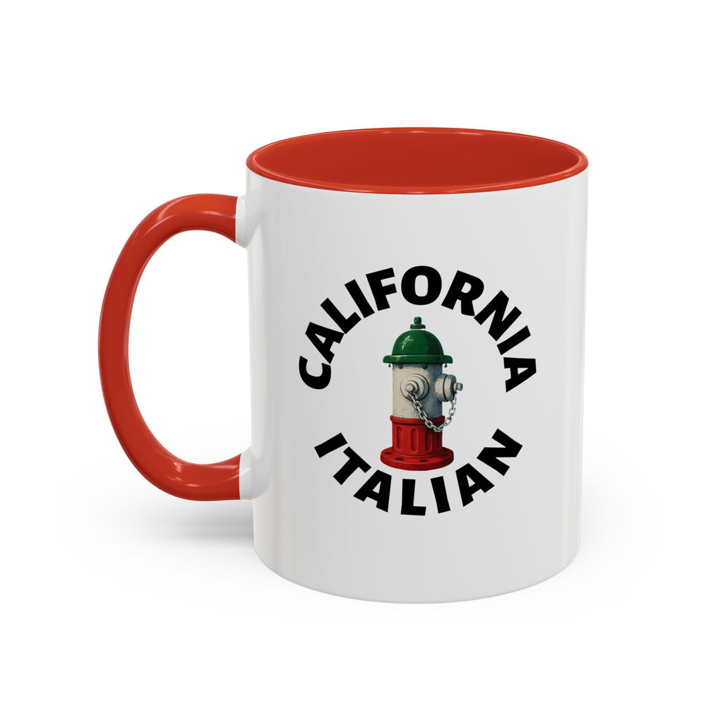 California Coffee Mug with Fire Hydrant Design, Unique Gift for Italians, Fun Kitchen Decor