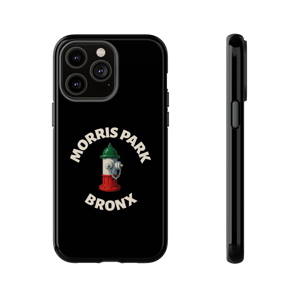 Morris Park Bronx Black Phone Case, Tough Cases for iPhone, Gift for Italians, Stylish Phone Cover, Unique Phone Accessory