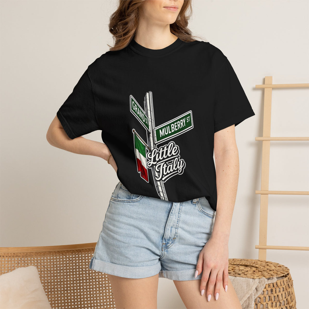 Little Italy with Italian Flag Tee | Street Style, Unisex Fashion, Comfortable Casual Wear