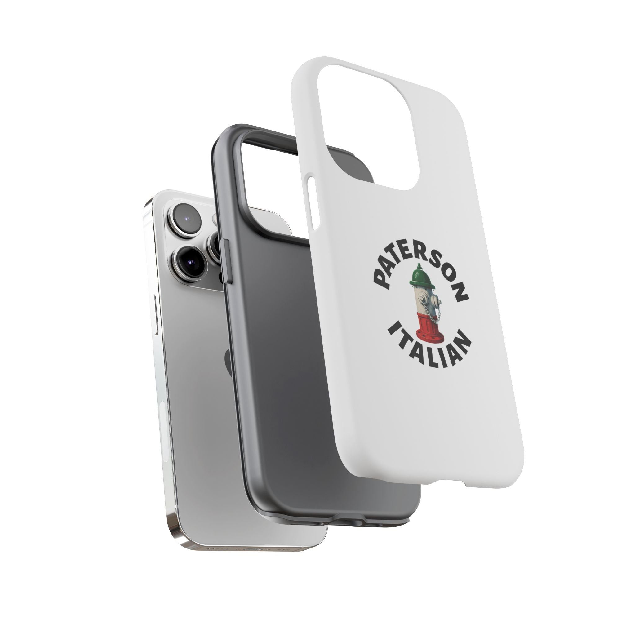 Paterson Italian White Phone Case, Urban Style Phone Cover, Tough Smartphone Case, Gift for Italian Heritage, Fun Streetwear Accessories