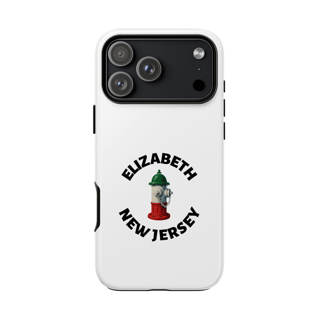 Elizabeth New Jersey White Phone Case, Urban Style Phone Cover, Tough Smartphone Case, Gift for Italian Heritage, Fun Streetwear Accessories