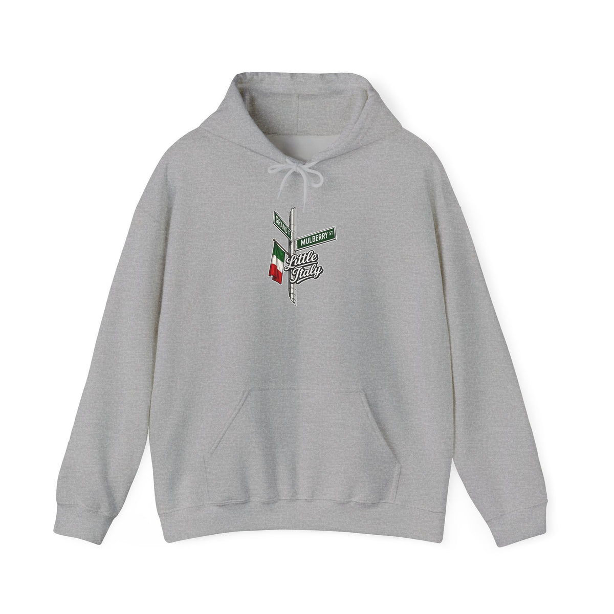 Little Italy Hoodie — Italian Flag Script Pullover