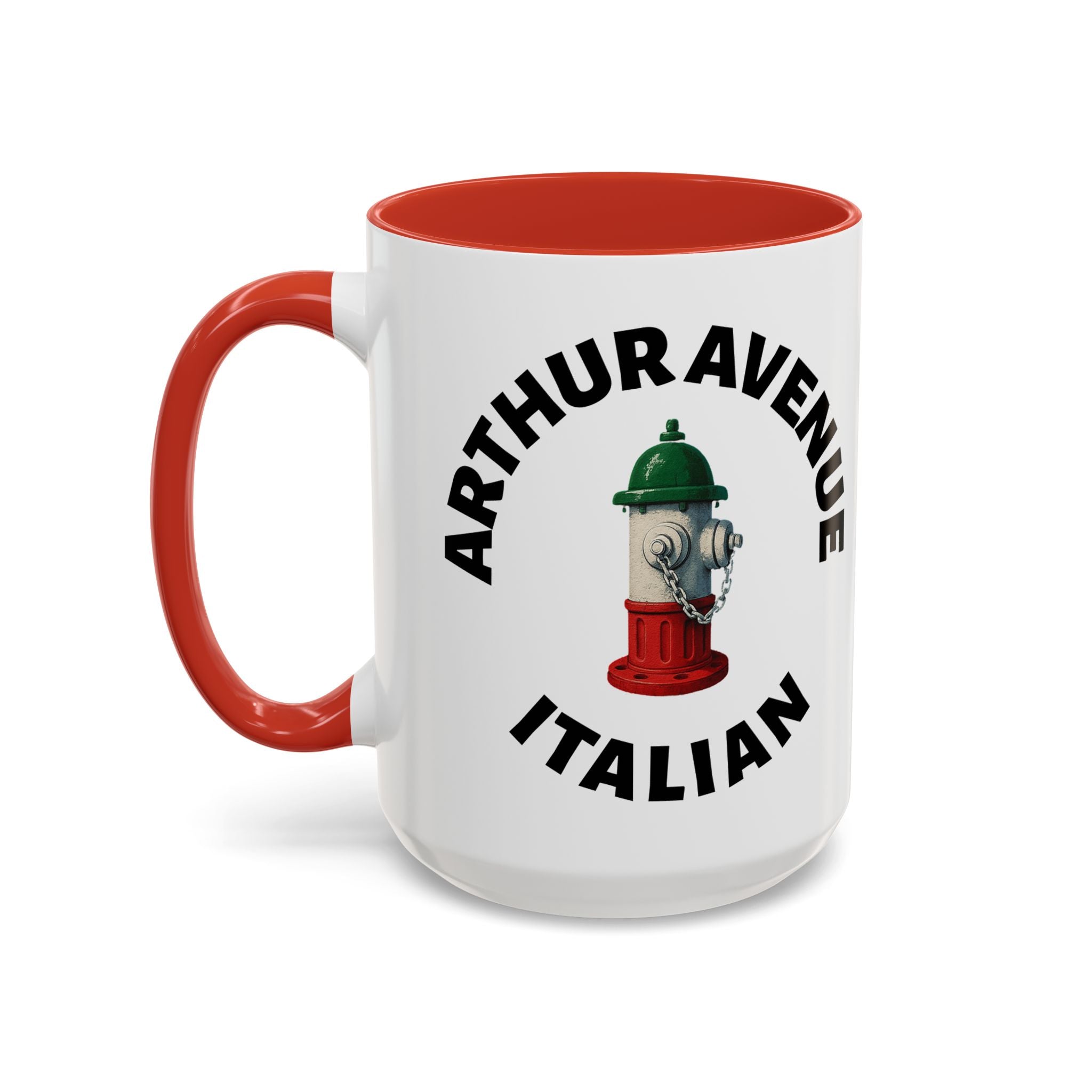 Arthur Avenue Coffee Mug with Fire Hydrant Design, Unique Gift for Italians, Fun Kitchen Decor