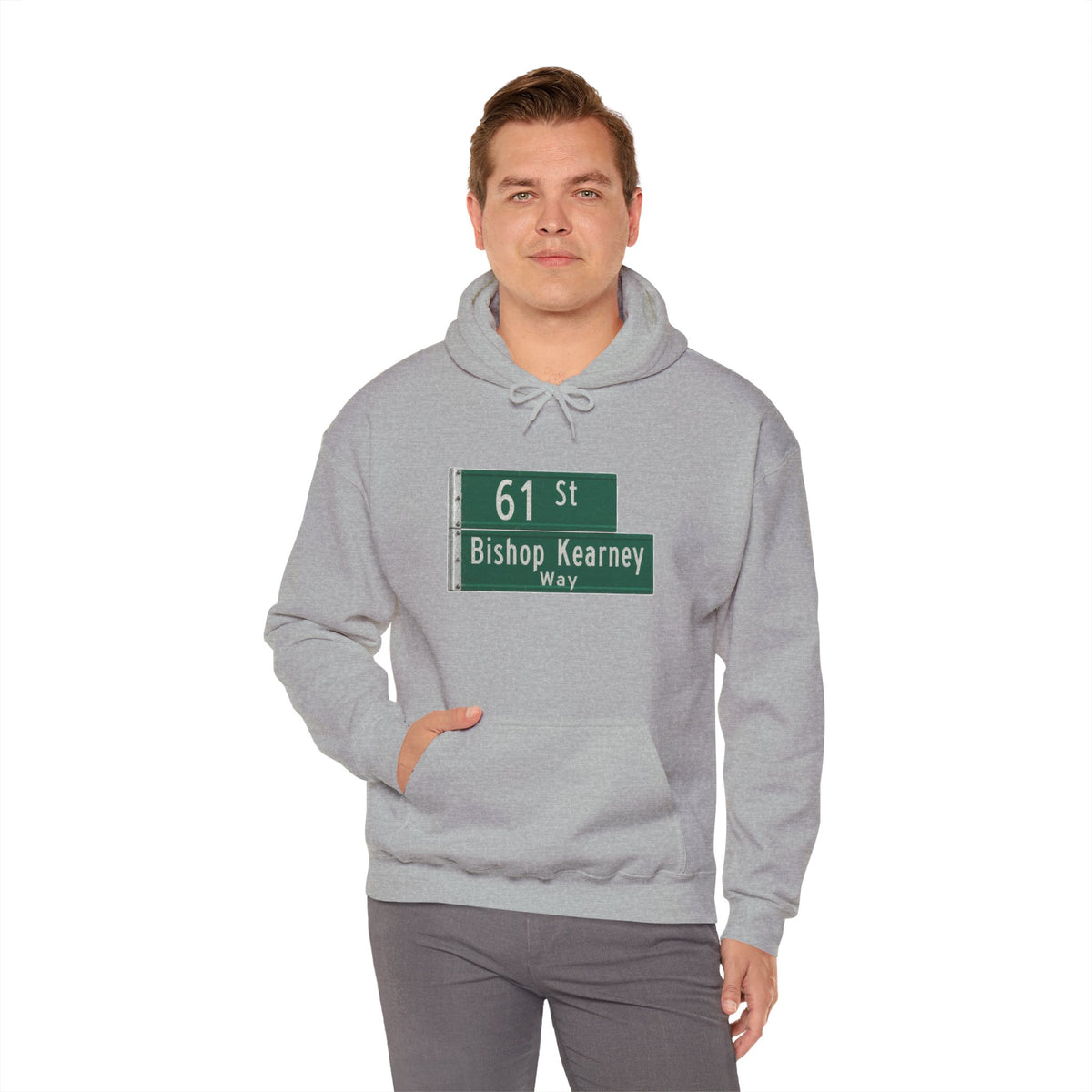 61 St Bishop Kearney Way Hoodie — Italian Flag Script Pullover