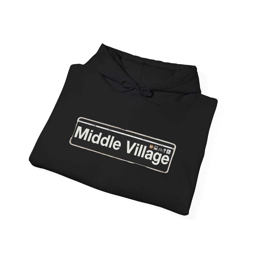 Middle Village Hoodie — Italian Flag Script Pullover