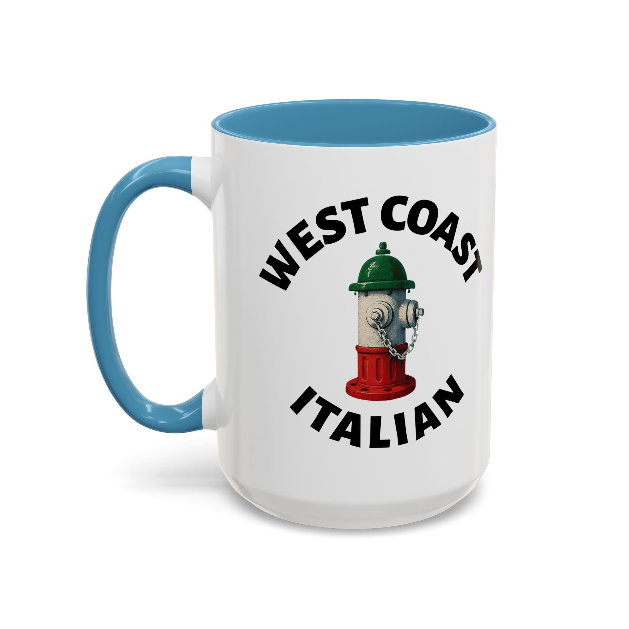 West Coast Coffee Mug with Fire Hydrant Design, Unique Gift for Italians, Fun Kitchen Decor