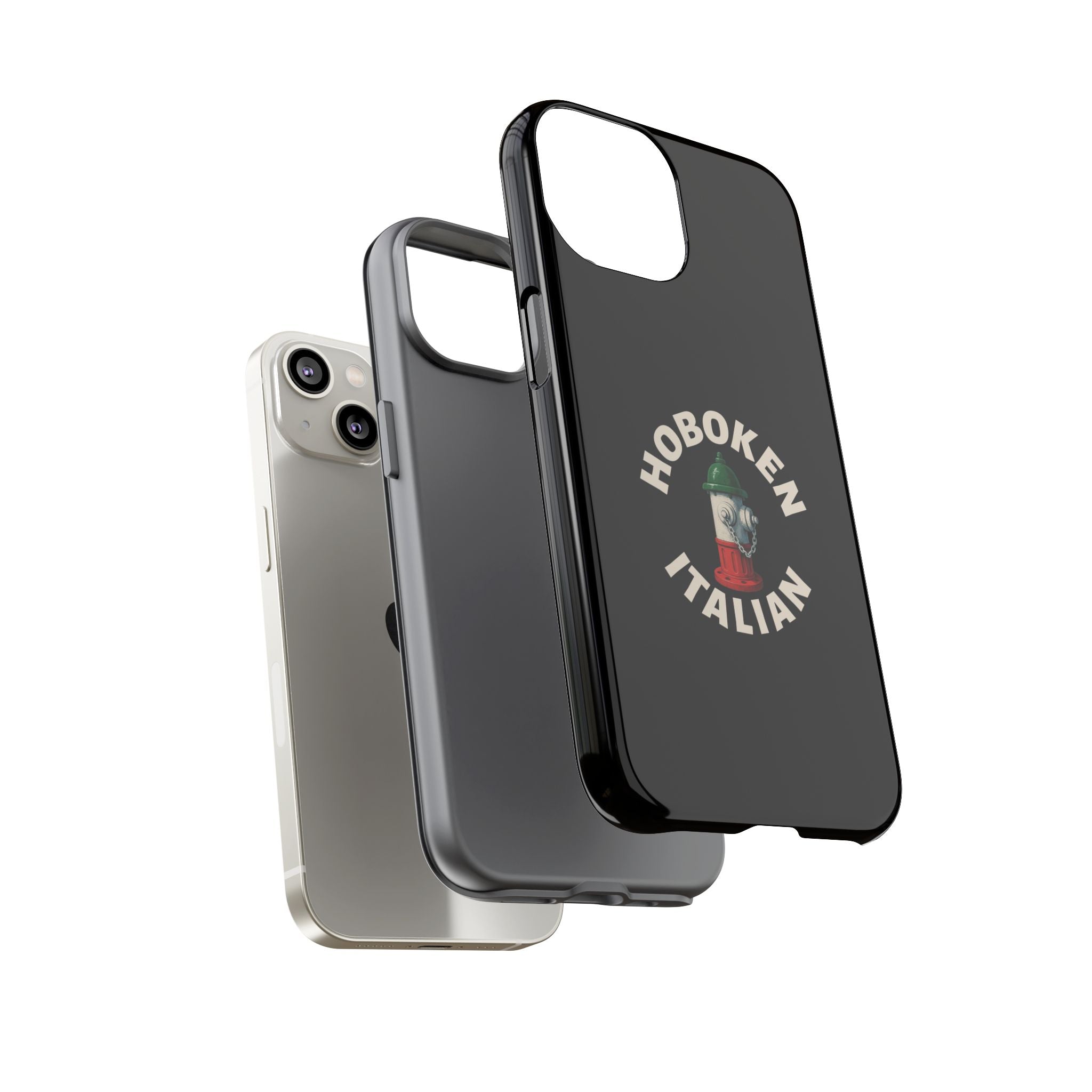 Hoboken Italian Black Phone Case, Tough Cases for iPhone, Gift for Italians, Stylish Phone Cover, Unique Phone Accessory