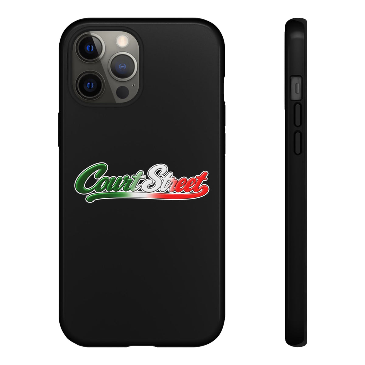 Court Street Black Phone Case, Tough Cases for iPhone, Gift for Italians, Stylish Phone Cover, Unique Phone Accessory