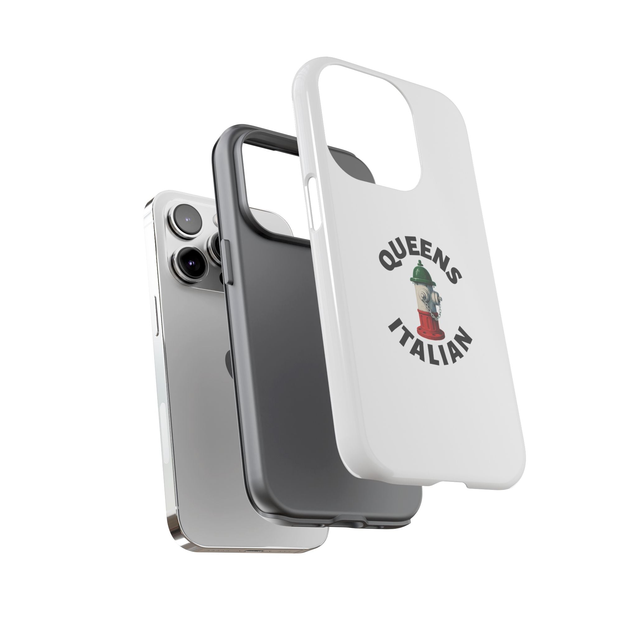 Queens Italian White Phone Case, Urban Style Phone Cover, Tough Smartphone Case, Gift for Italian Heritage, Fun Streetwear Accessories
