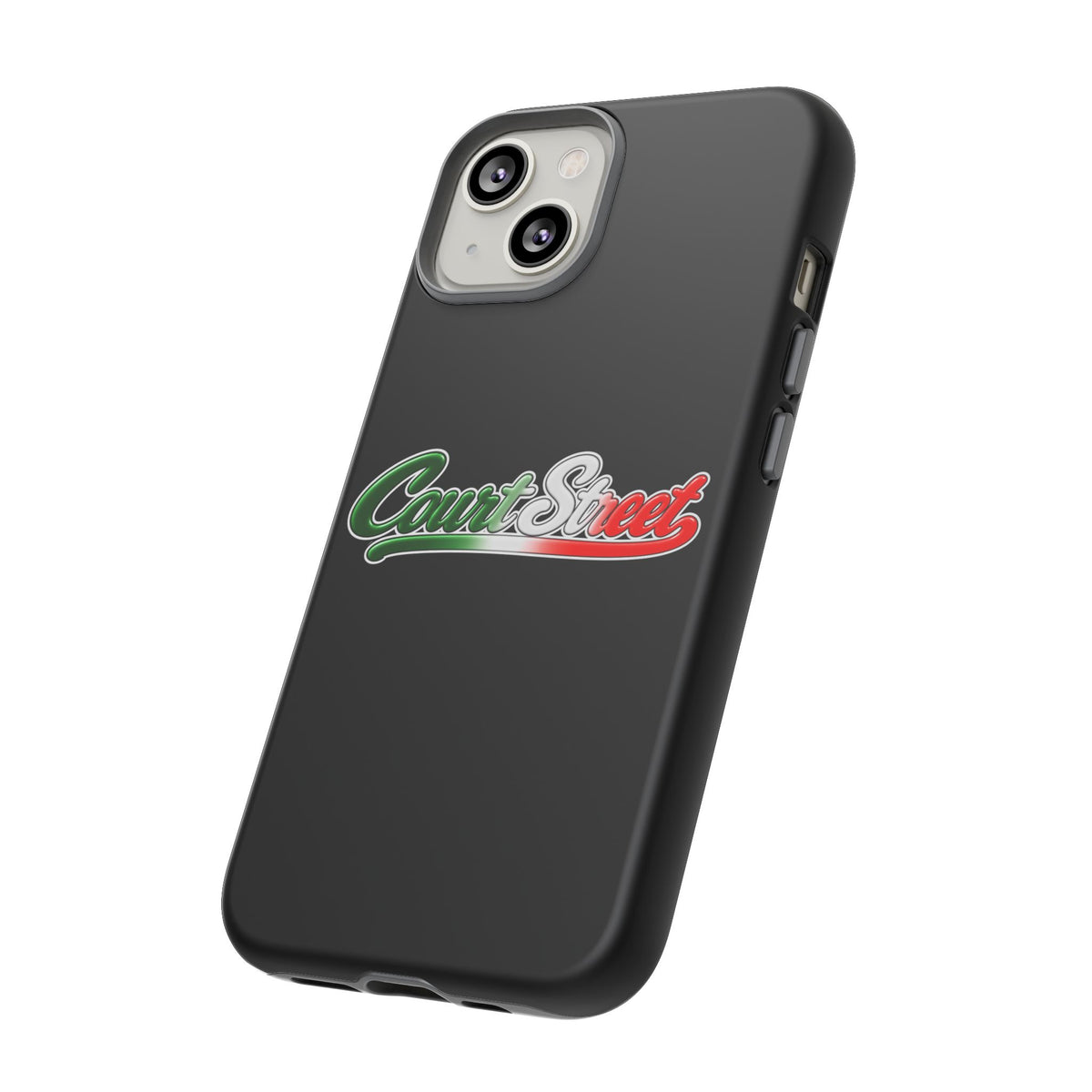 Court Street Black Phone Case, Tough Cases for iPhone, Gift for Italians, Stylish Phone Cover, Unique Phone Accessory