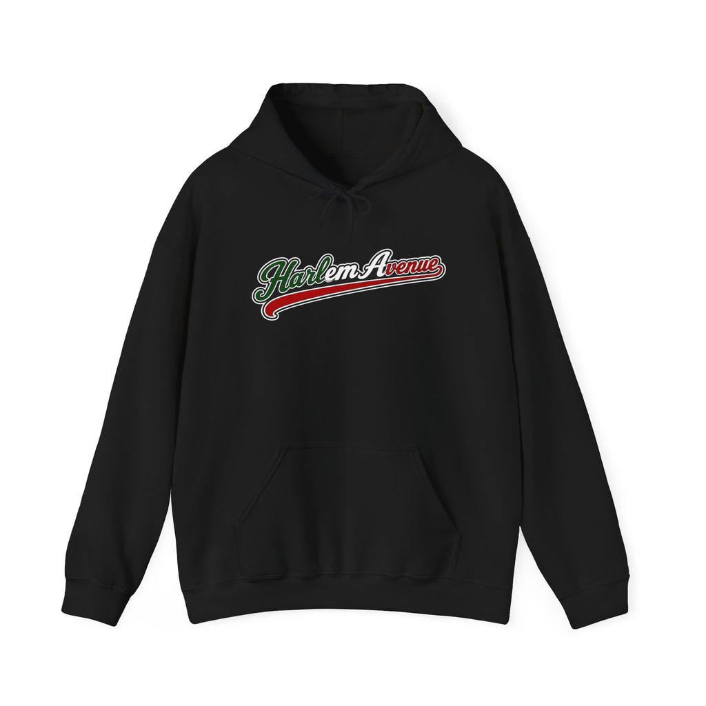 Harlem Avenue Hoodie — Italian Flag Script Pullover